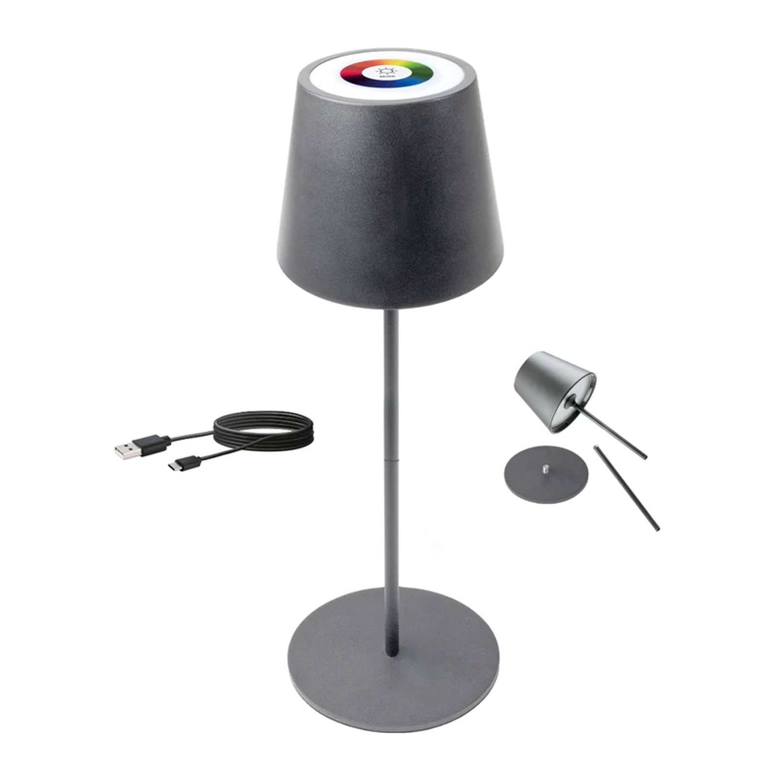 Schwaiger RGB Tischleuchte mit Touchsteuerung Anthrazit Schwaiger RGB Tischleuchte mit Touchsteuerung Anthrazit