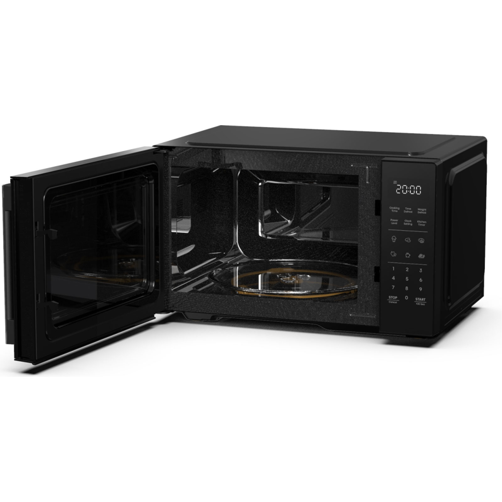 HISENSE H23MOBS4HI Mikrowelle (23 Liter, 900 Watt, elektronische Steuerung, Keramikbeschichtung, 10 Leistungsstufen, Auftauoption, 6 Automatikprogramme, Glasdrehteller 28,5 cm, Invertertechnologie, Premium-Glastür, Schwarz)