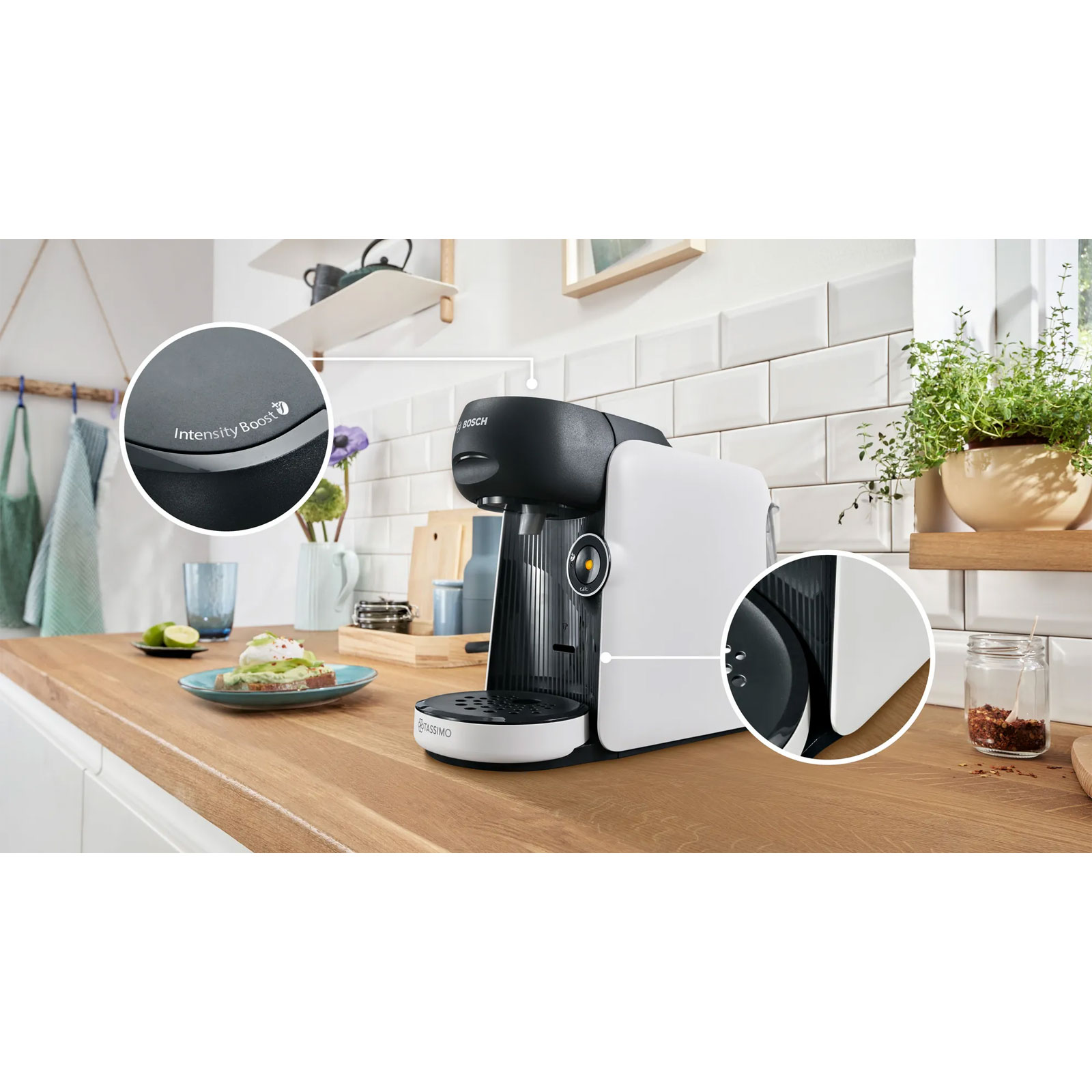 Bosch TAS164E Kapselmaschine 0,7 l Wassertank Intellibrew IntensityBoost