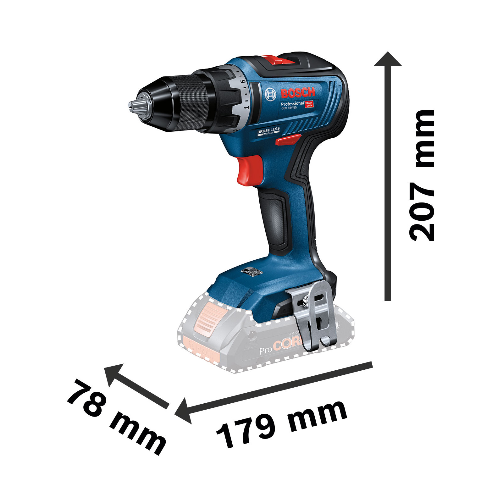 Bosch Professional Combo Kit GSR 18V-55 + GDX 18V-200 + GBH 18V-22