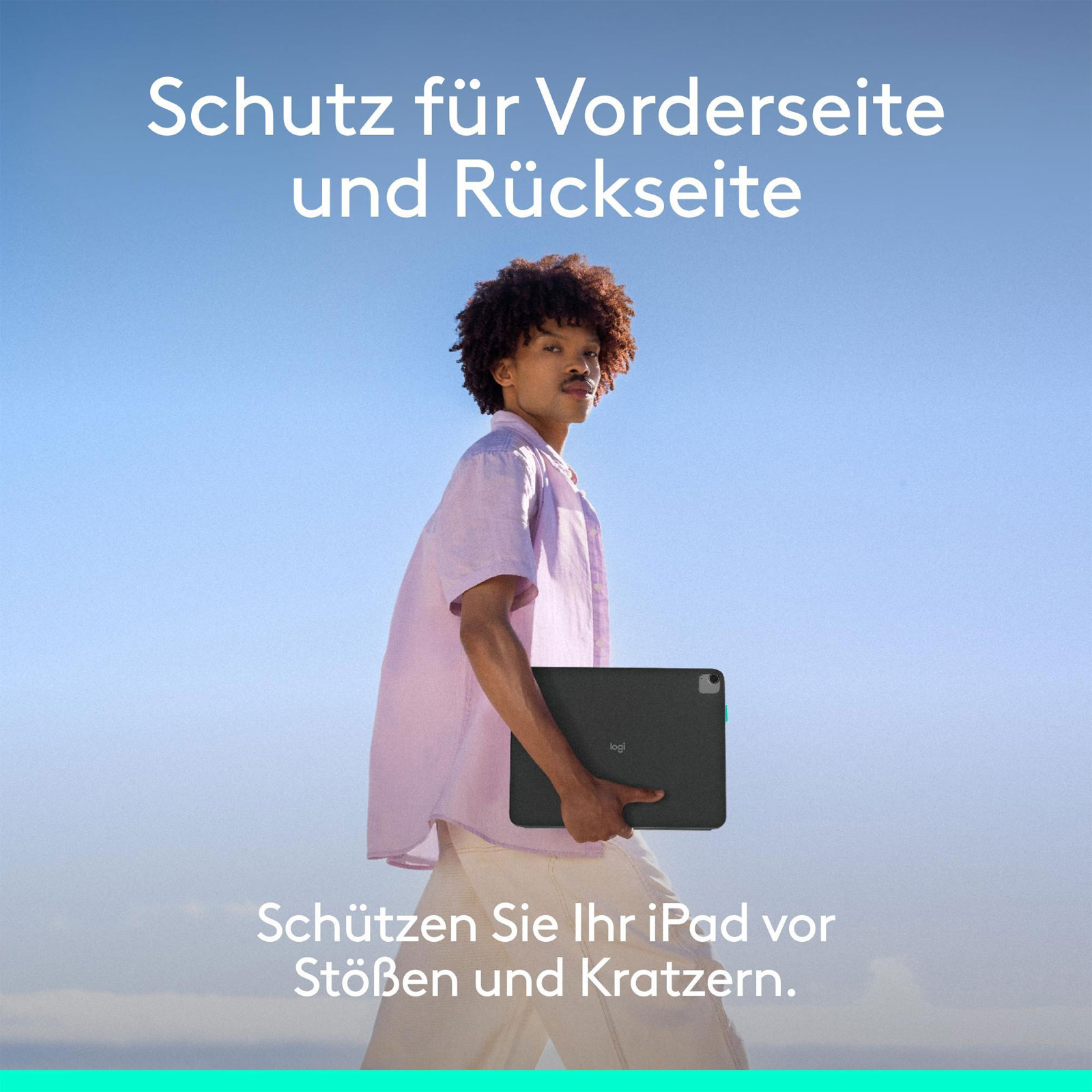 Logitech Folio Touch, graphite, für iPad Pro &; iPad Air 13 Zoll Tablet-Tastatur