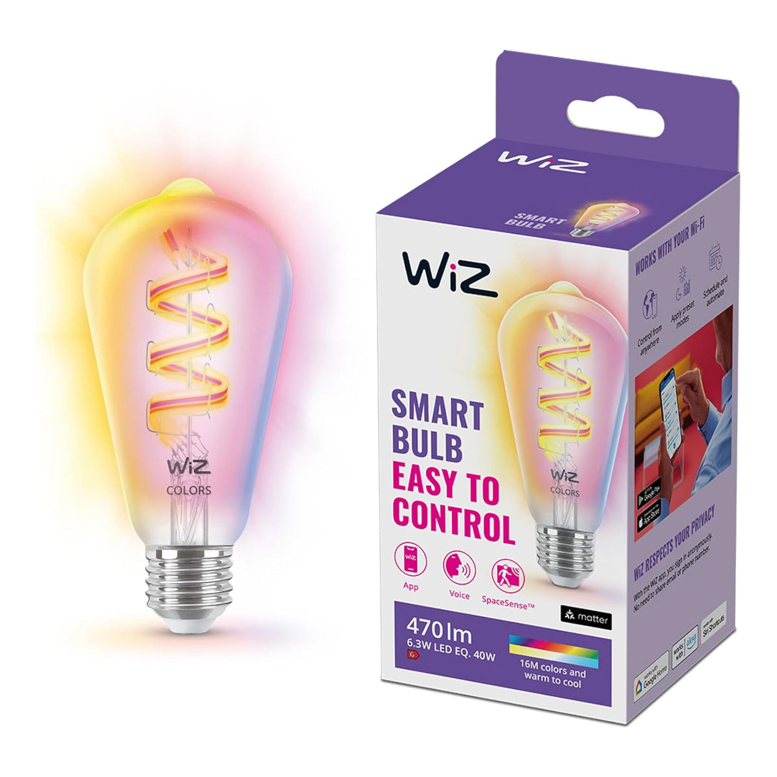 WiZ ST64 LED Filament Lampe