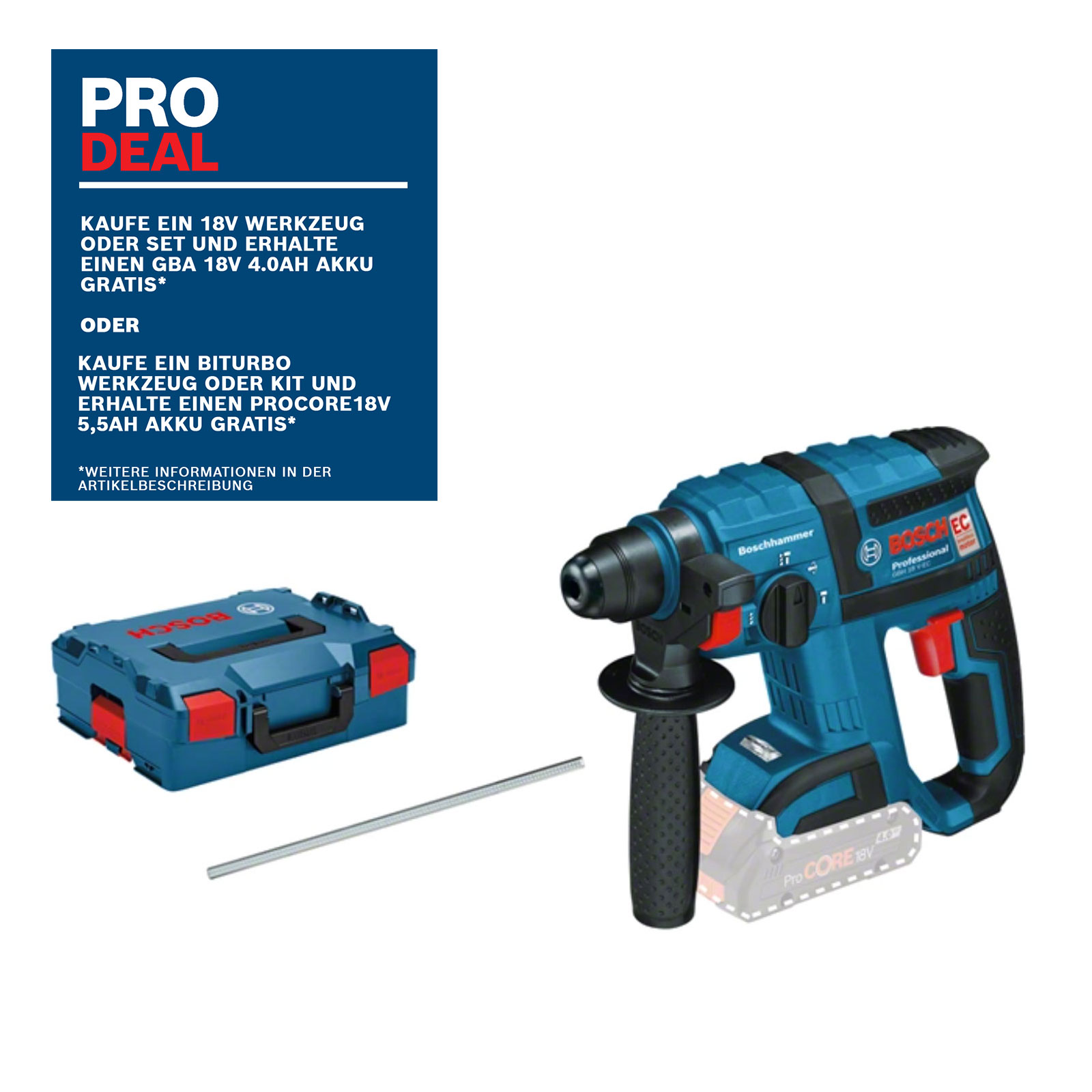 Bosch Professional GBH 18V-EC Bohr- und Meisselhammer (Akku)