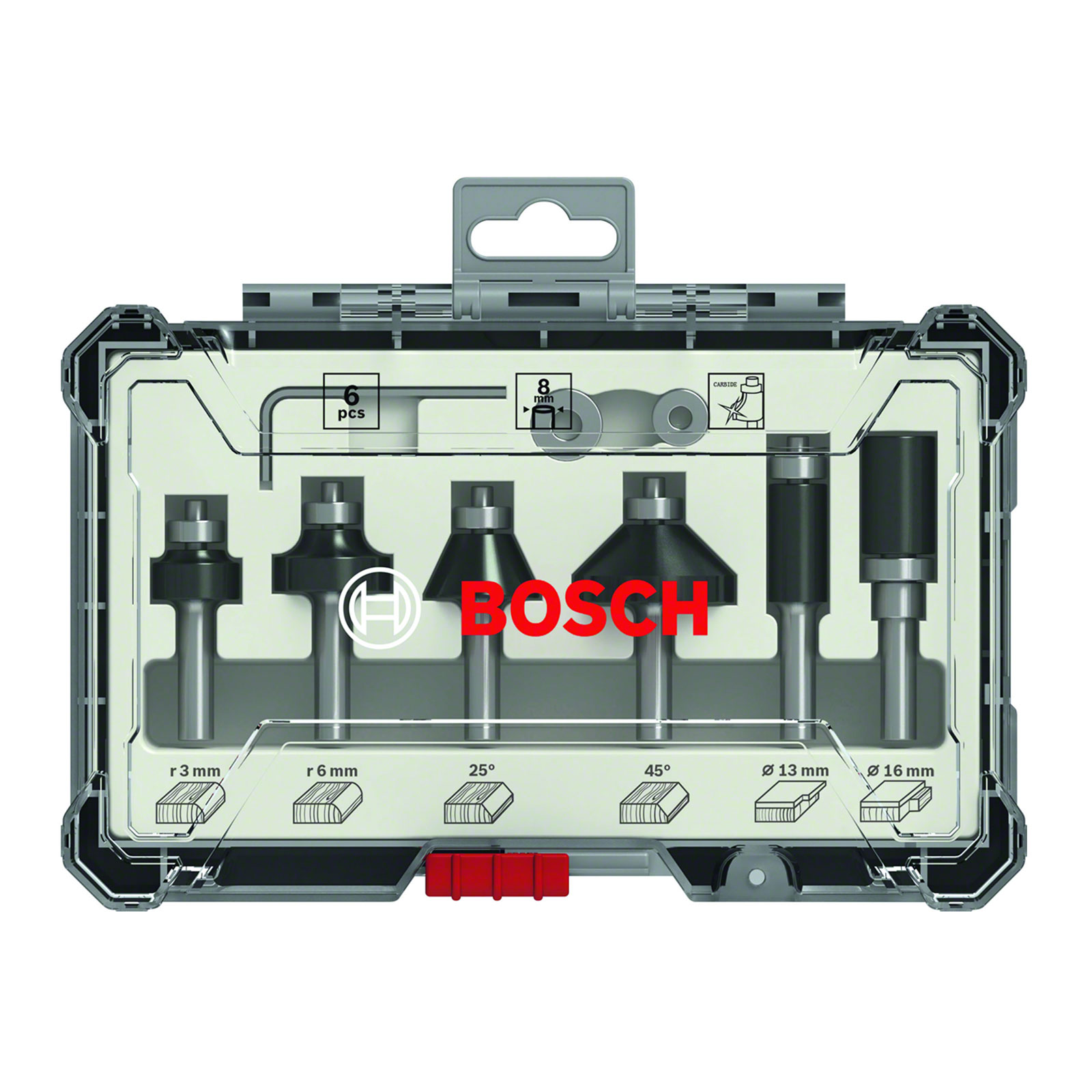 Bosch Professional 6 tlg Trim Edging Set 6mm Schaft Fraeser-Satz Hartmetall
