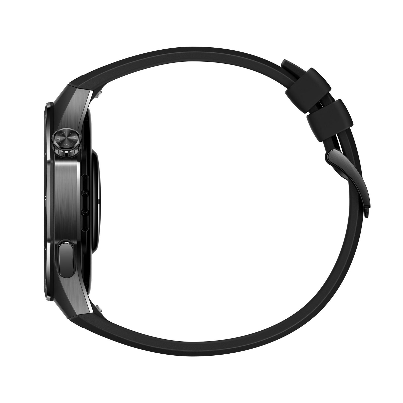 Huawei WATCH GT 5 Pro 46mm Titanbeschichtetes Edelstahlgehäuse mit schwarzem Fluorelastomer-Armband Smartwatch