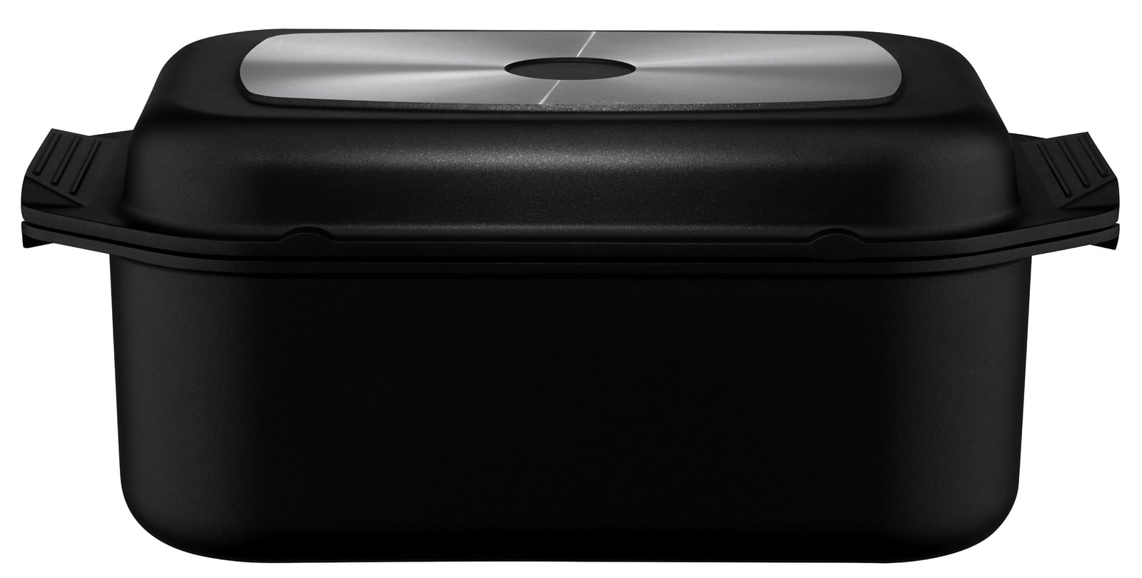 ELO Alugussbräter Karree 46 x 26 cm mit Grilldeckel ELODur Select schwarz matt