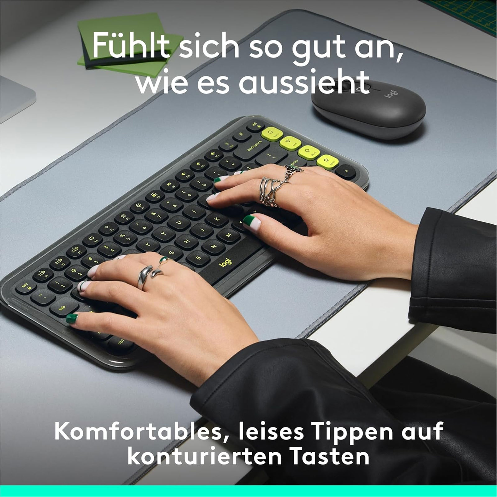 LOGITECH Tastaturen POP ICON COMBO - GRAPHITE