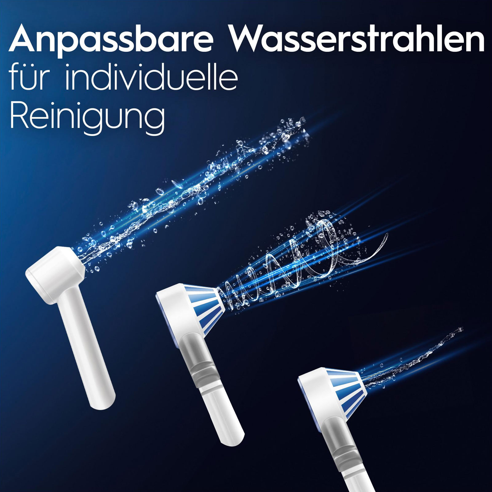 Oral-B Munddusche Oxyjet (Oxyjet-Technologie, 5 Wasserdruck-Stufen, 4 Wasserstrahle, perfekt für Zahnspangen und Implantate