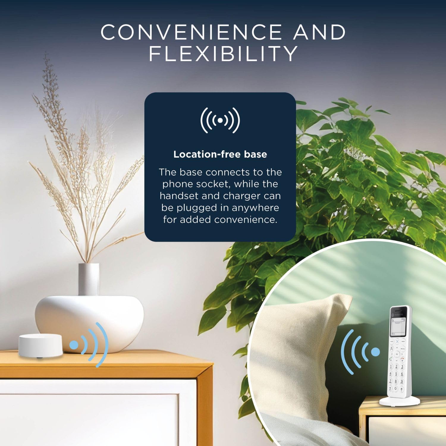 Motorola Voice Digitales kabelloses DECT DOT4-Telefon mit Anrufbeantworter