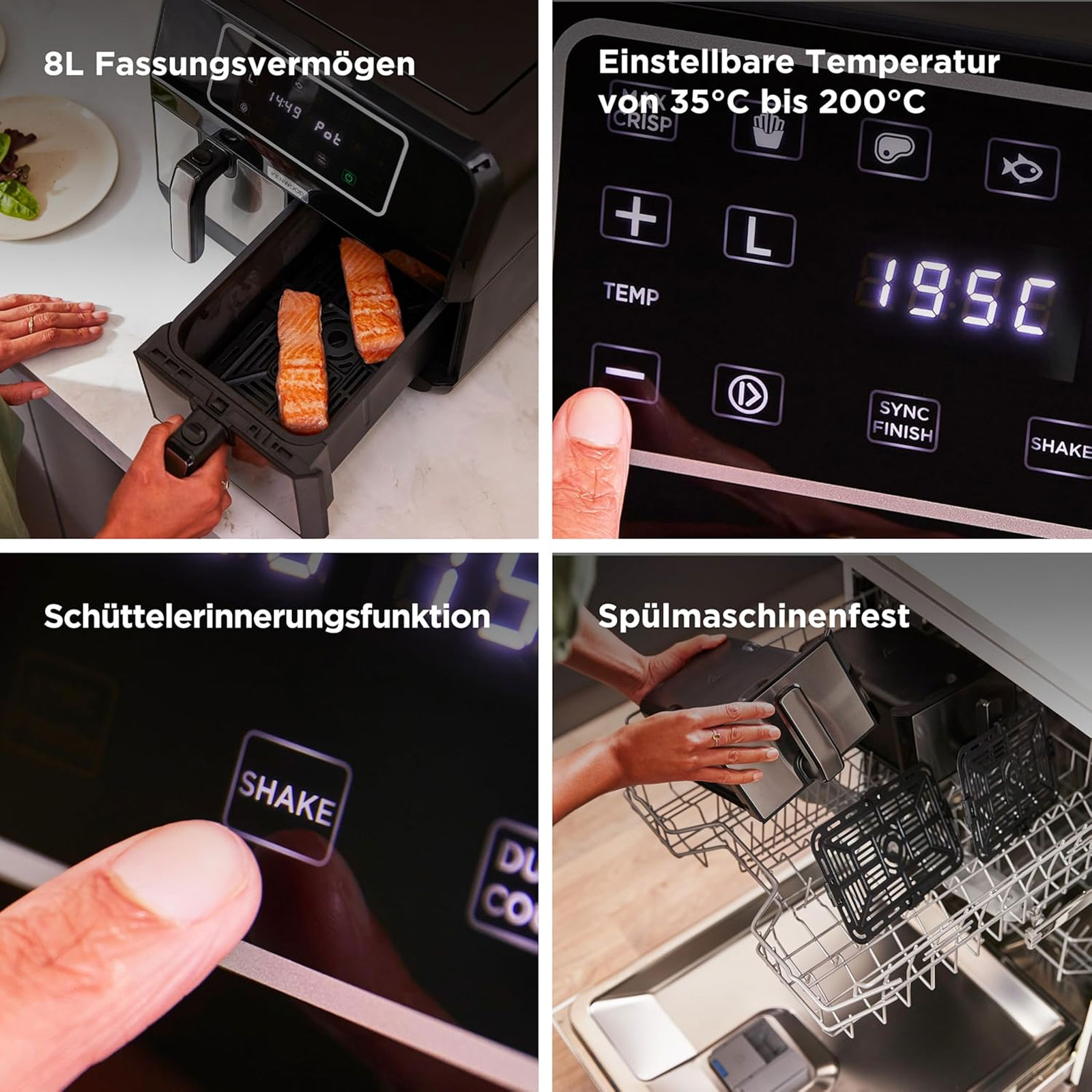 KENWOOD HFM20.000MB kHealthy Doppel-Heißluftfritteuse