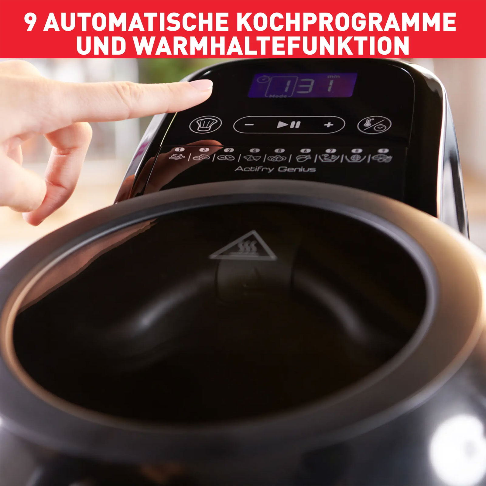 TEFAL FZ 773815 ActiFry Genius Smart Heißluft-Fritteuse schwarz