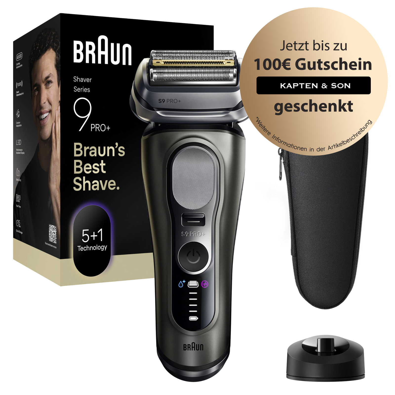 BRAUN Series 9 PRO+ 9615s  Elektrorasierer Herrenrasierer Ladestation Rasur