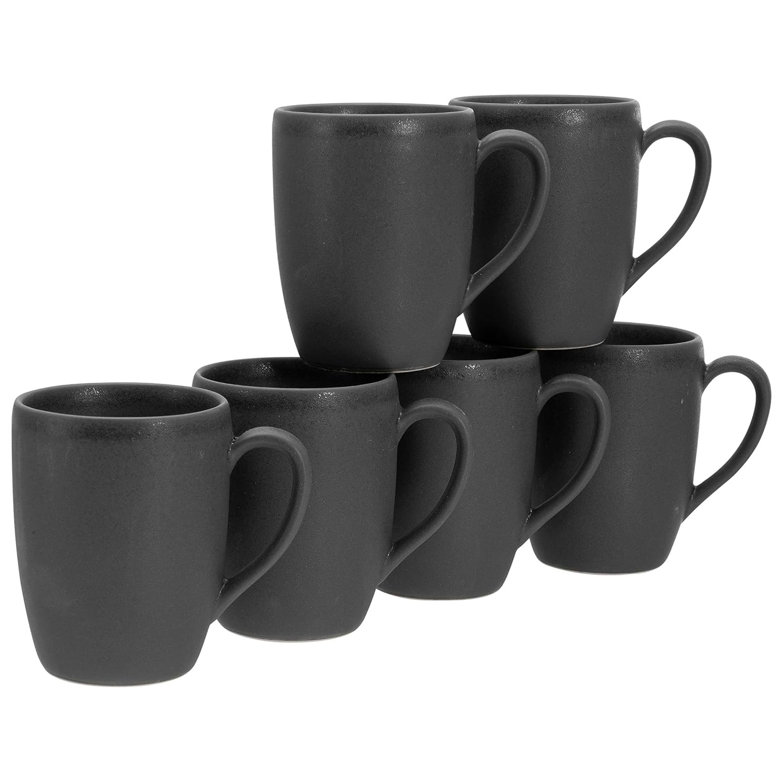 CreaTable, 17874, Serie Soft Touch Black, Geschirrset, Becherset 6 teilig schwarz
