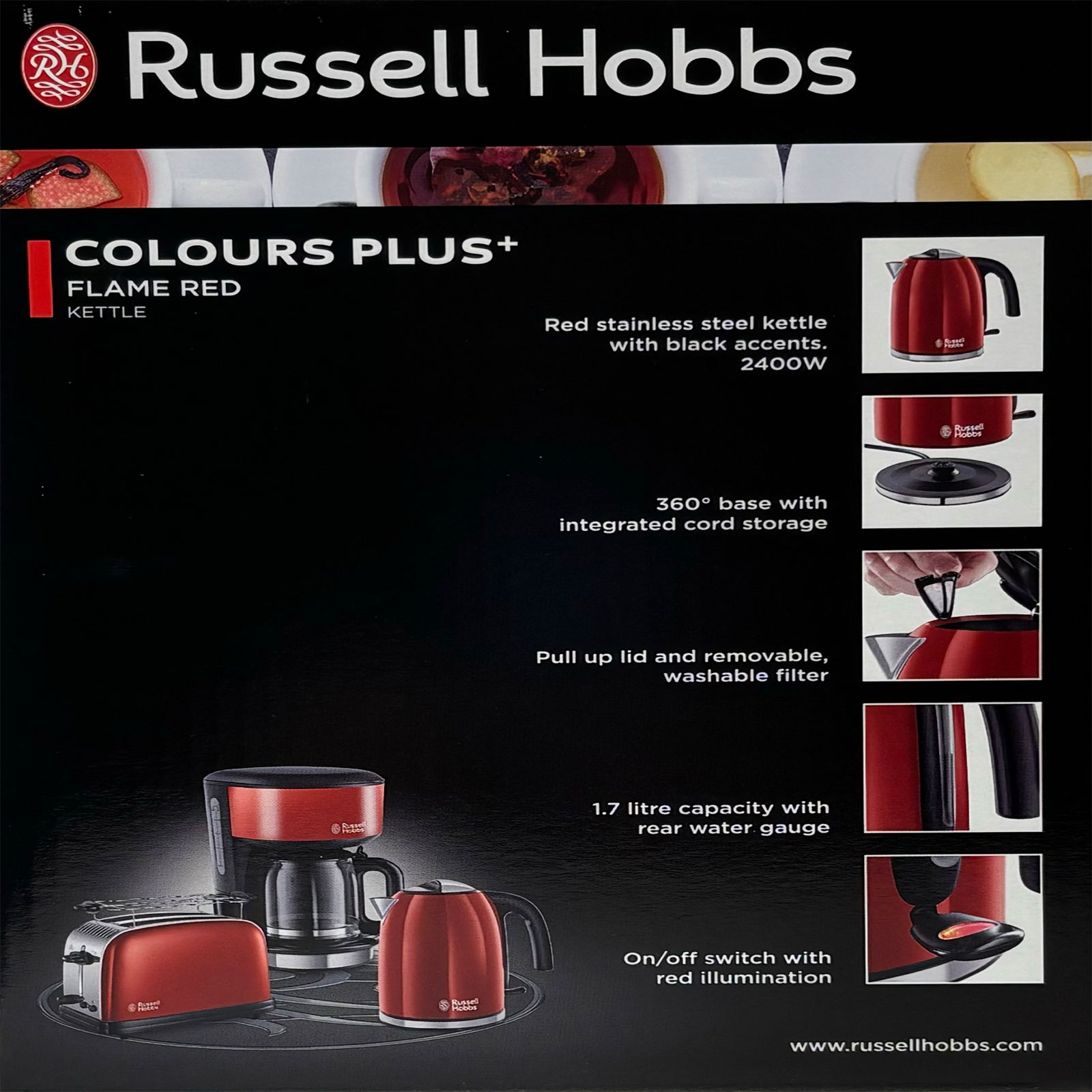 Russell Hobbs  Colours Plus+ Wasserkocher 1,7L