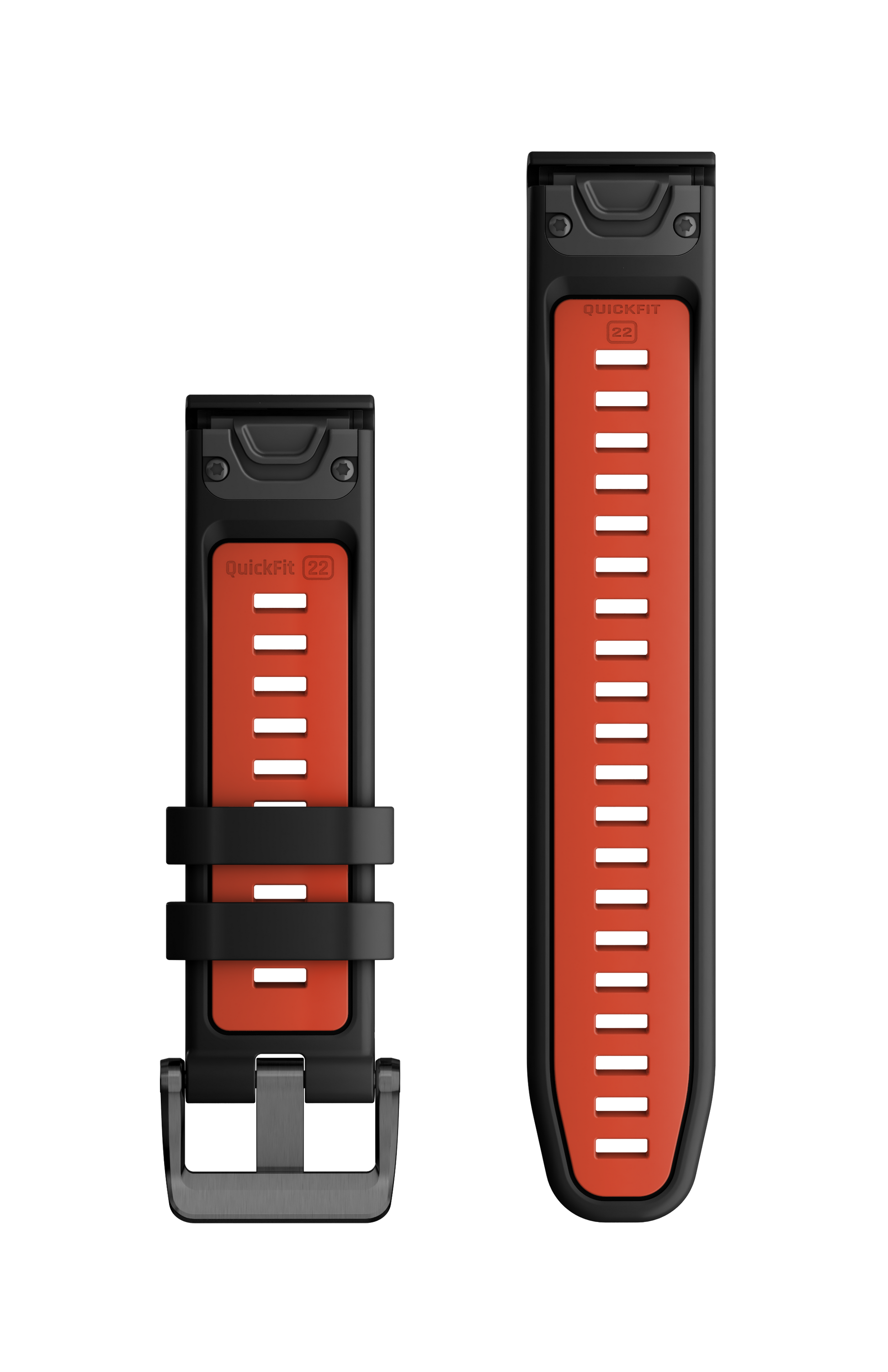 Garmin Quickfit-Armbänder (22 mm) Silikon, Schwarz/Rot
