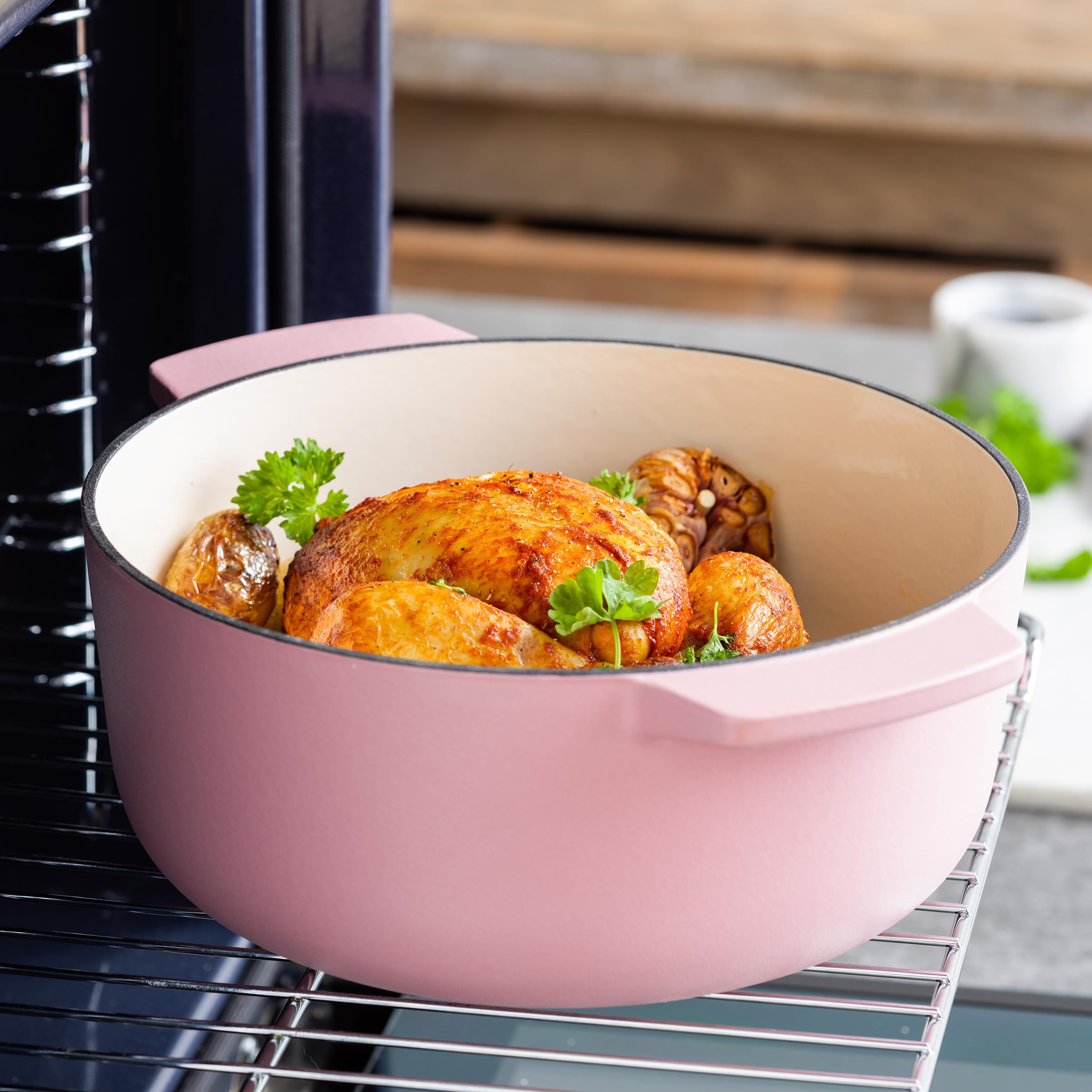 KitchenAid CC007431-001 Bräter mit Deckel - Rund - 5.2L 26cm Rosa