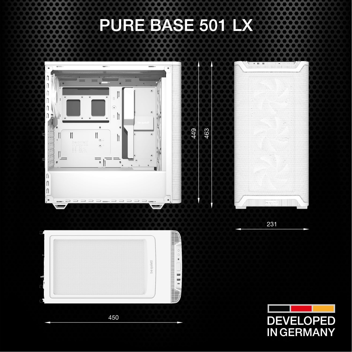 be quiet! Pure Base 501 LX White PC-Gehäuse
