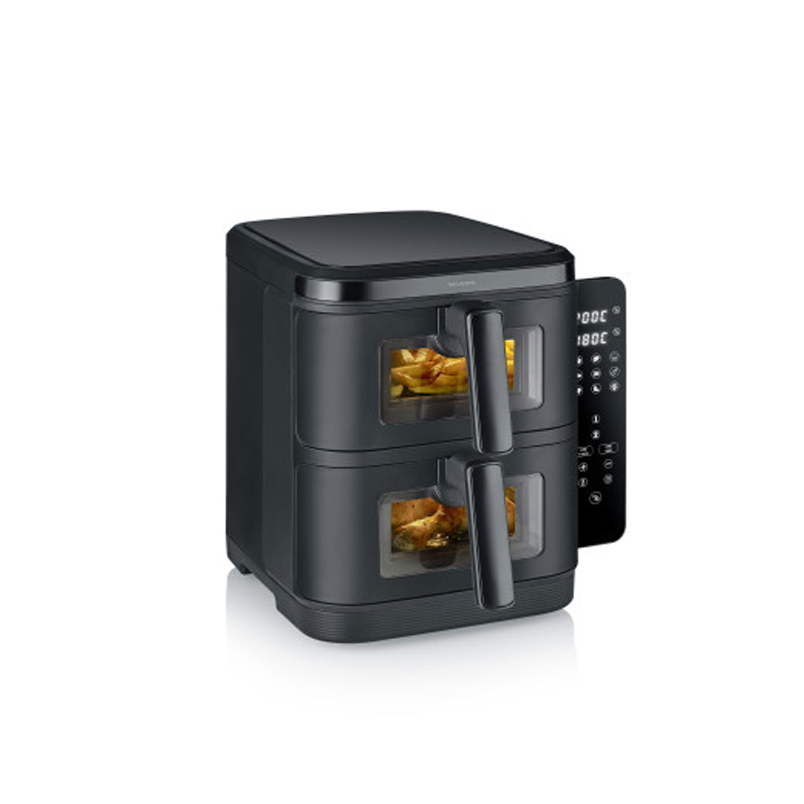 SEVERIN FR 2468 Doppel-Heißluftfritteuse (2x 5,5 l Fassungsvermögen, 2600 Watt, Timer, 9 Programme)