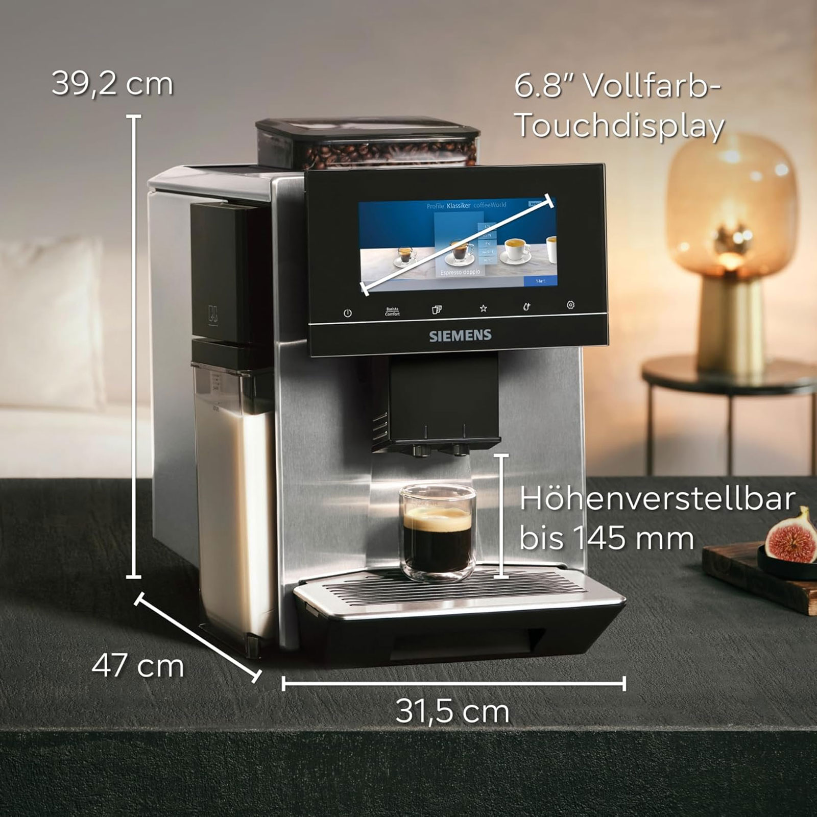 Siemens TQ903DZ3 Kaffeevollautomat EQ.900 Plus Edelstahl Siemens TQ903DZ3 Kaffeevollautomat EQ.900 Plus Edelstahl