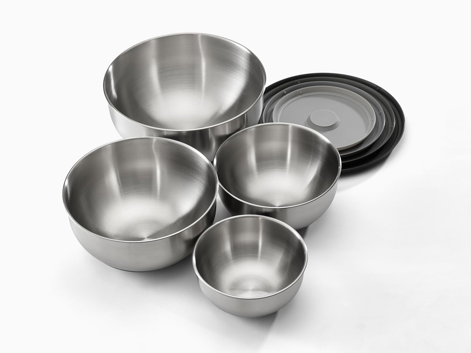 Joseph Joseph 4-tlg Edelstahlschüsseln-Set mit Deckeln Edelstahl Silber