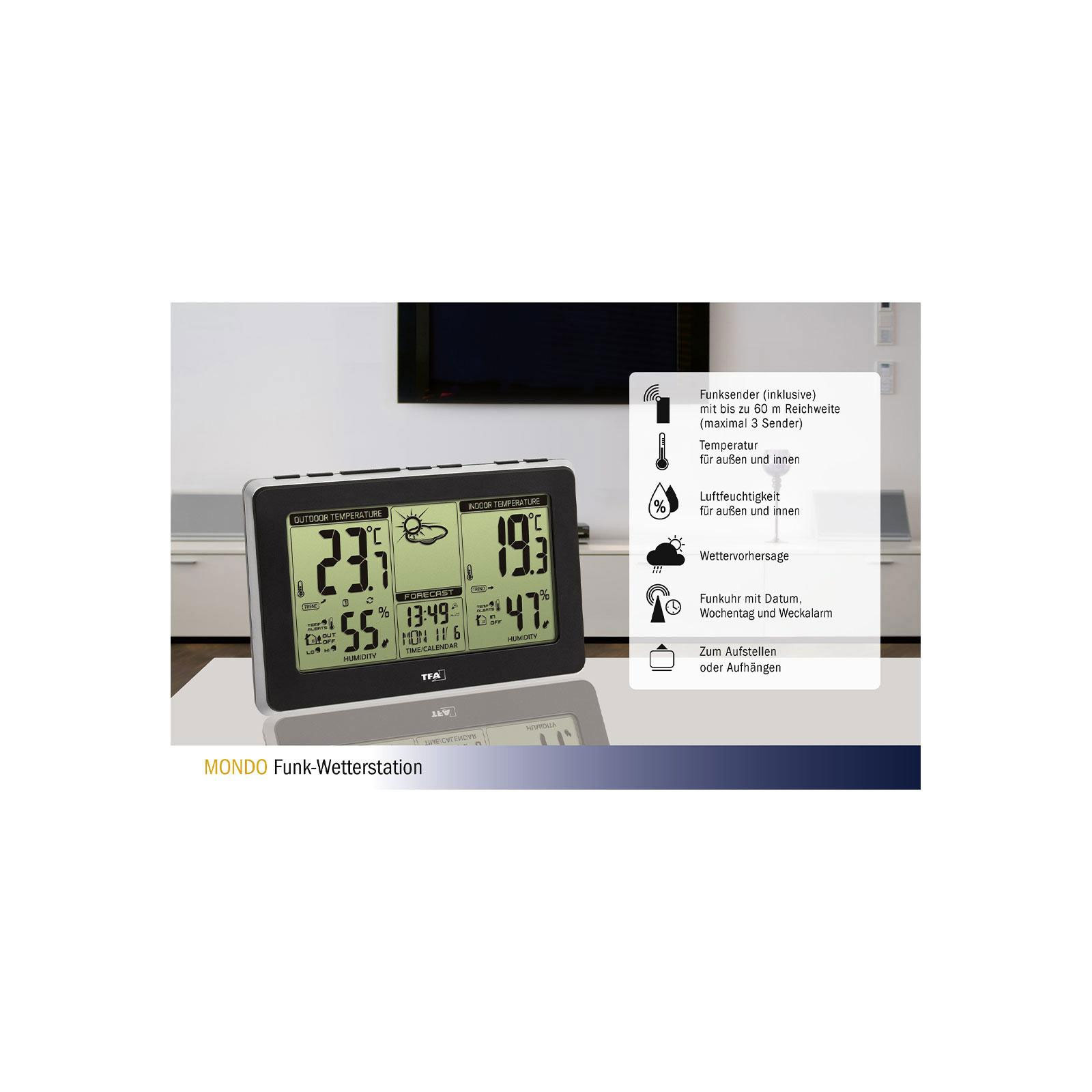 TFA Dostmann 35.1151 FUNK-WETTER MONDO Wetterstation