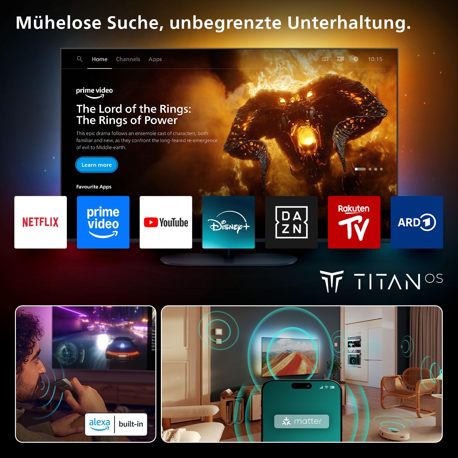 Philips Ambilight 50PUS8500 4K LED Smart TV - 50 Zoll Display