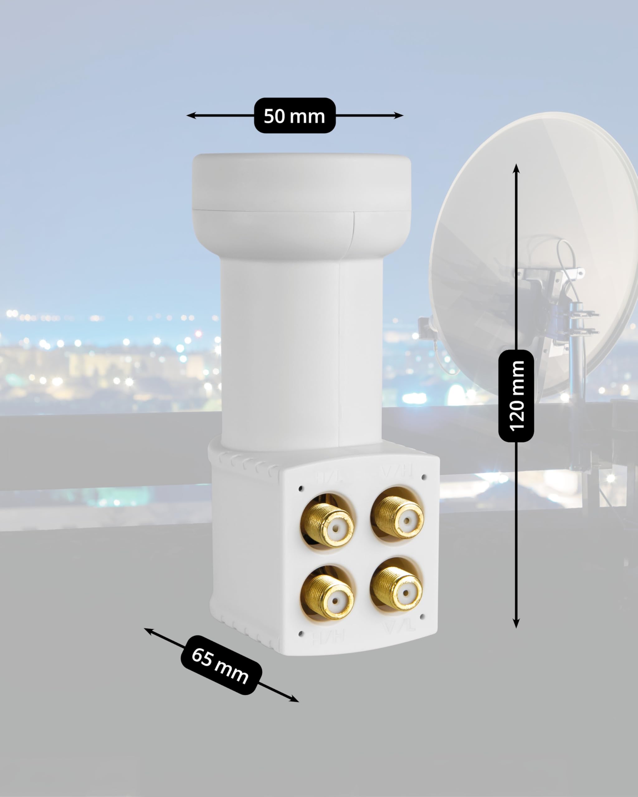 Megasat HD-Profi Quattro LNB – für Betrieb an Multischalter – Weiß