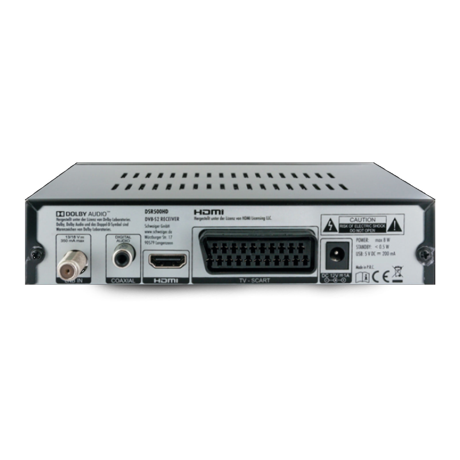 Schwaiger DSR500HD DVB-S2 Receiver FTA mit USB-Anschluss