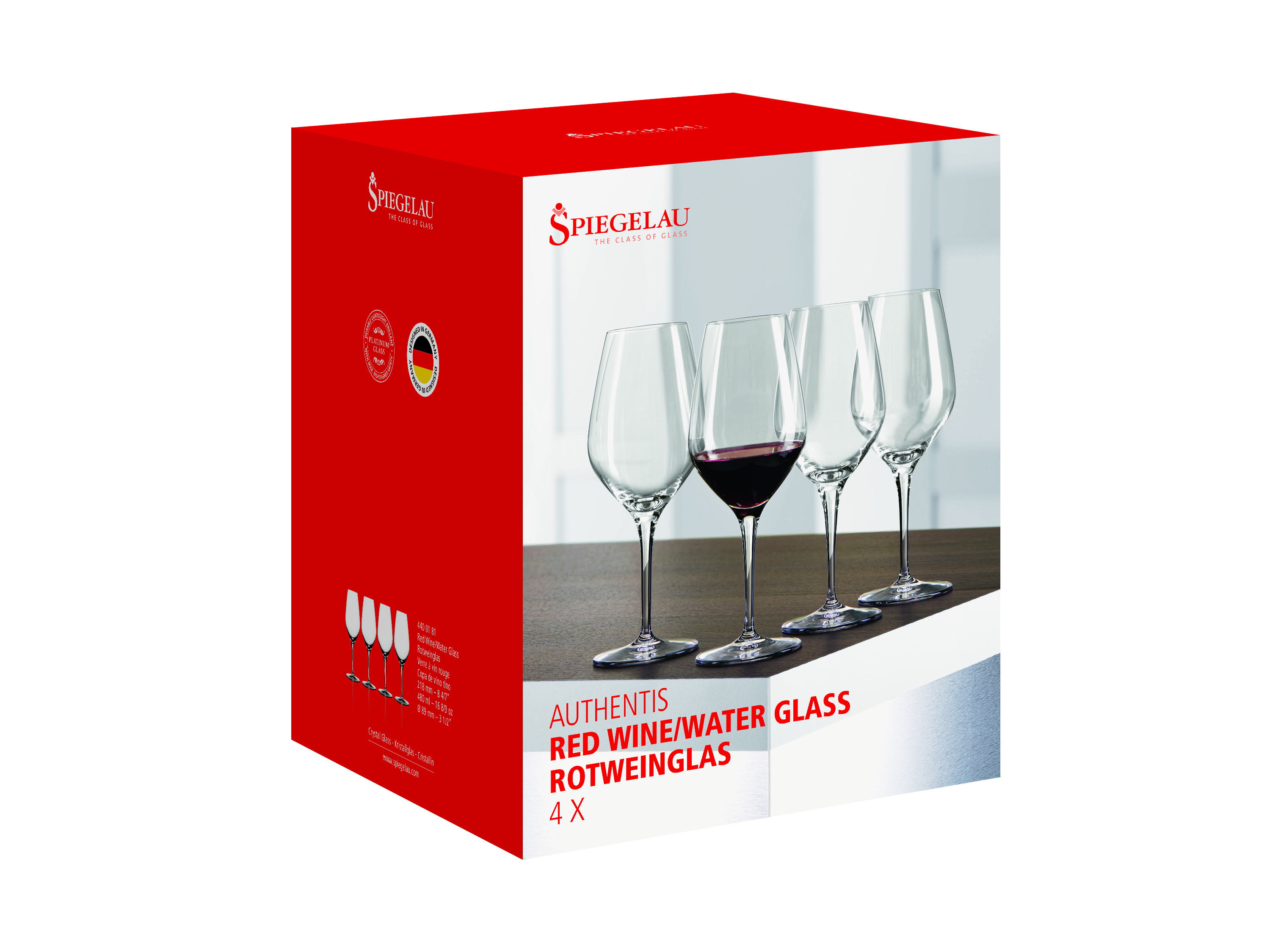 Spiegelau Rotweinglas Set Kristallglas 480 ml Authentis 4400181