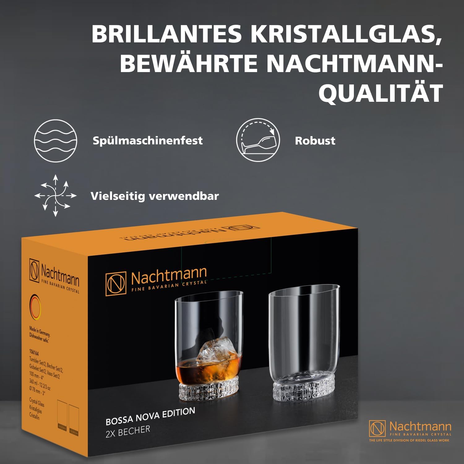 Nachtmann Becher Bossa Nova Edition 2er-Set 360 ml Trinkbecher Wasser Longdrinks