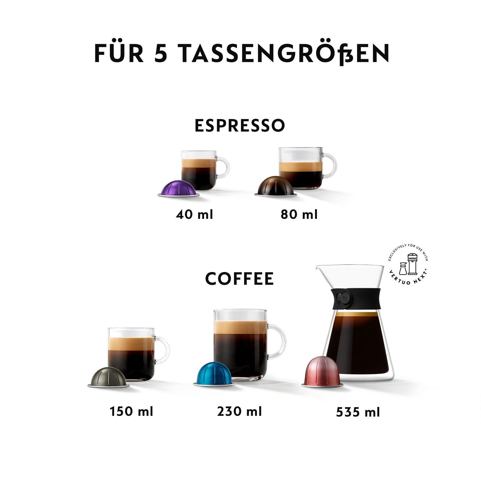 De'Longhi Nespresso-Kapselmaschine Vertuo Next ENV 120.W + Zugabe Aeroccino Milchaufschäumer