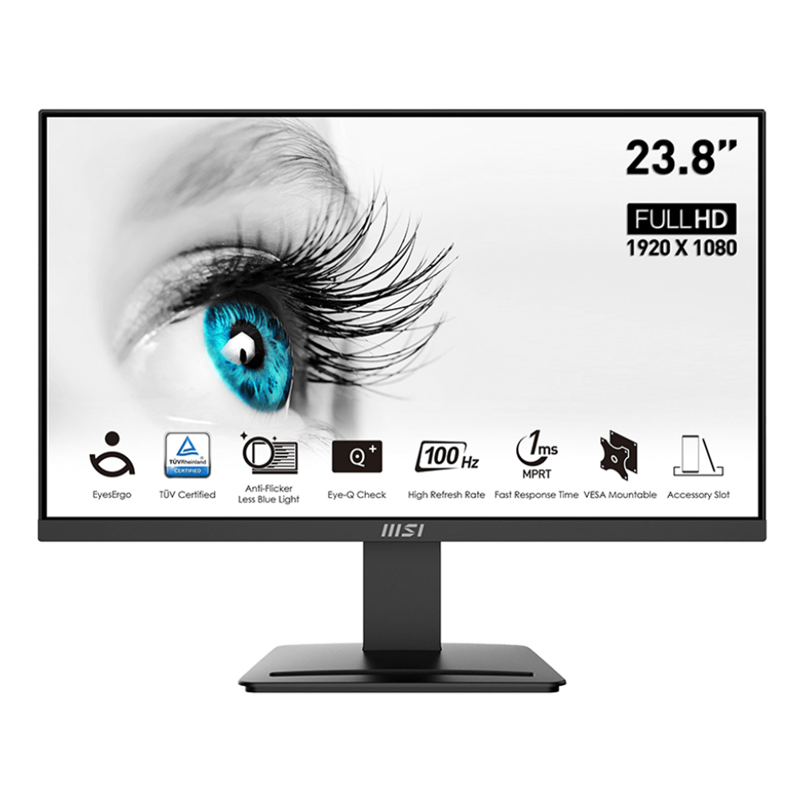 MSI Monitor PRO MP2412DE, Schwarz, 23,8 Zoll, Full HD, VA, 100 Hz, 1 ms