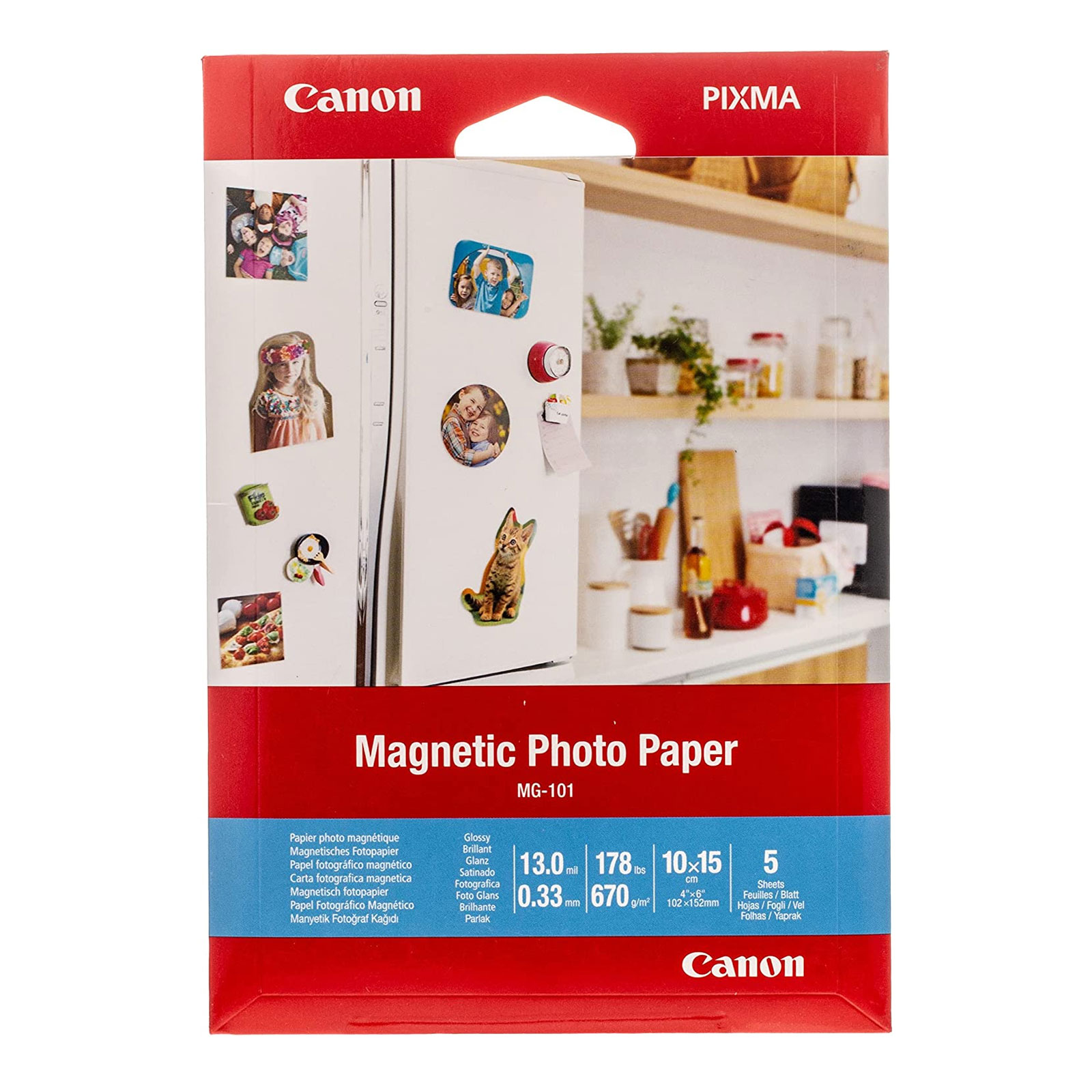 CANON MG-101 Fotopapier Magnetisches Papier - 10x15 cm - 5 Blatt
