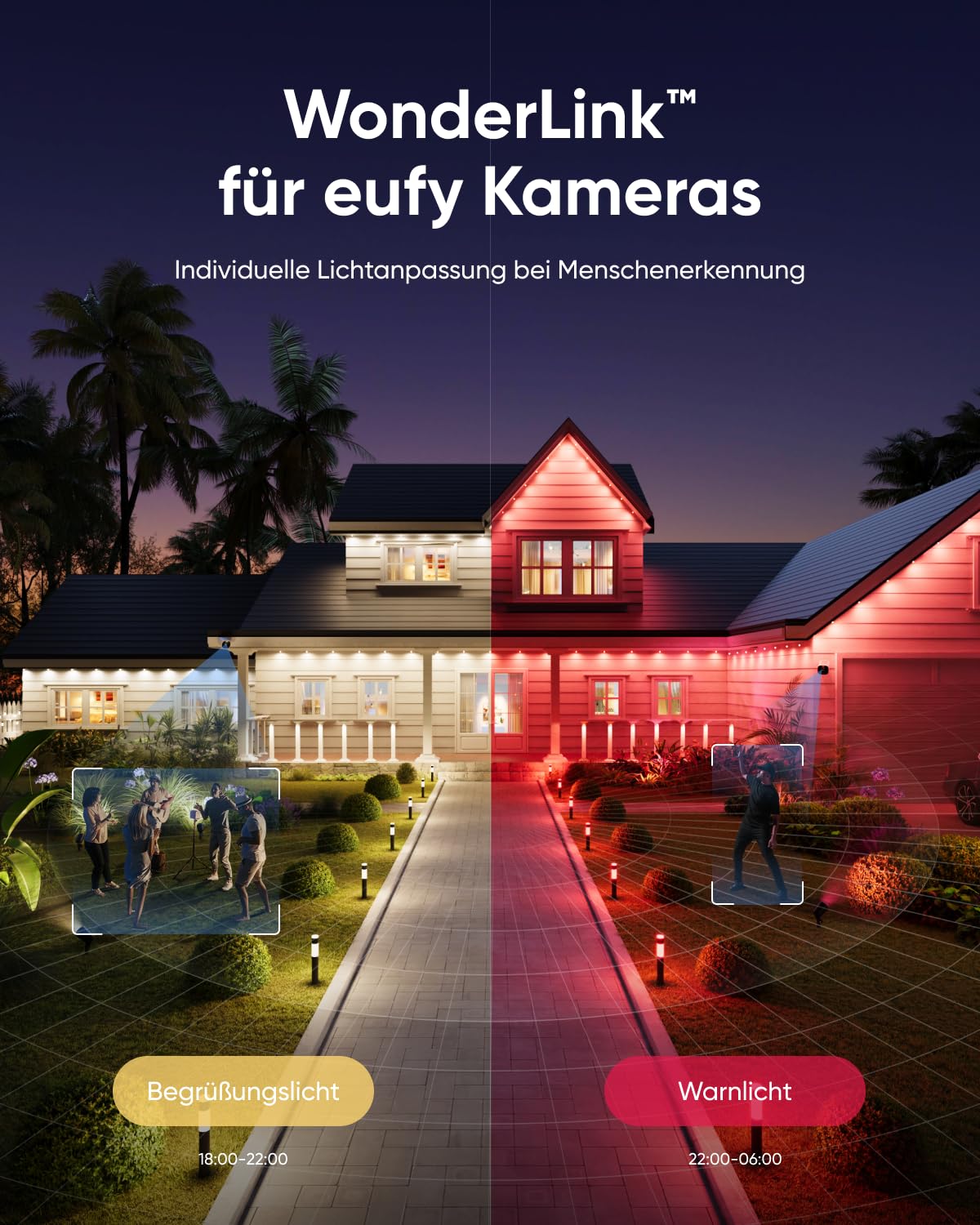 eufy Außen-Wegeleuchten E10, 4er-Pack, Smarte Verkabelte RGBWW LED Leuchten