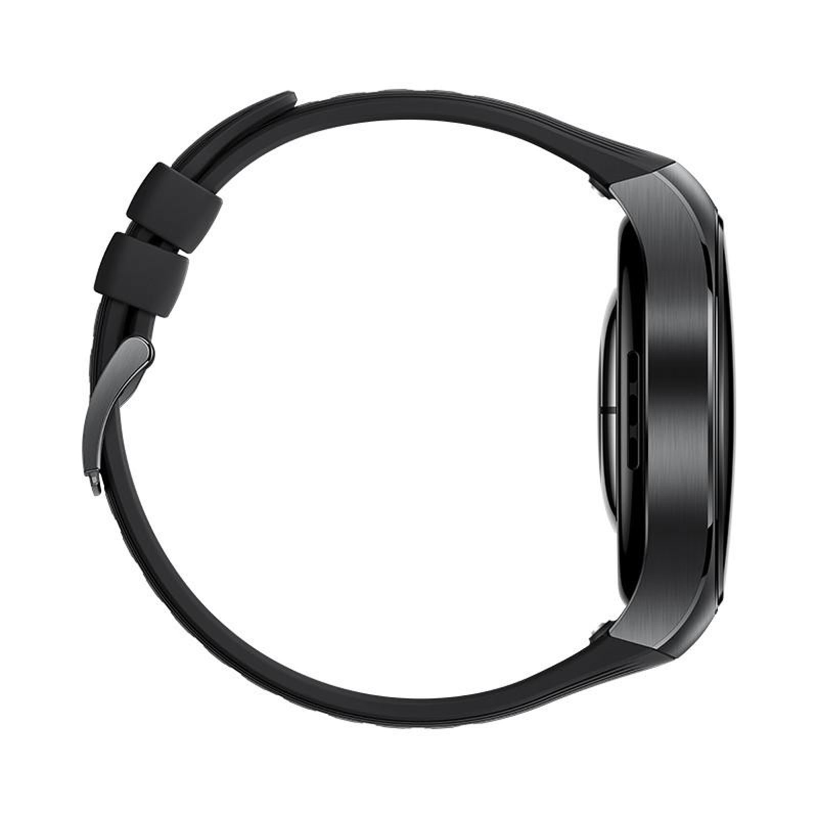 Huawei Watch 5, 46 mm, Schwarzes Edelstahlgehäuse mit schwarzem Fluorelastomer-Armband + FreeBuds 6i