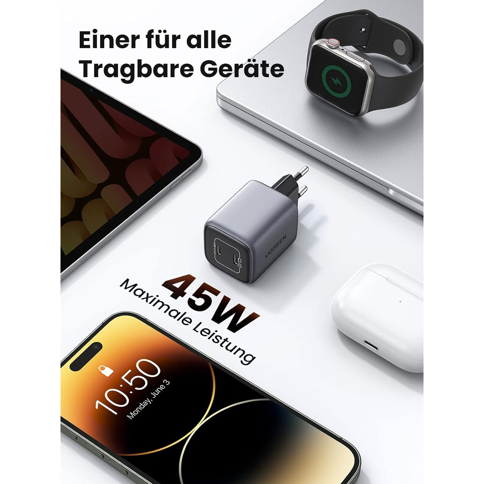 uGreen Ladegeräte UGR CHARGER 45W DUAL USB-C PD