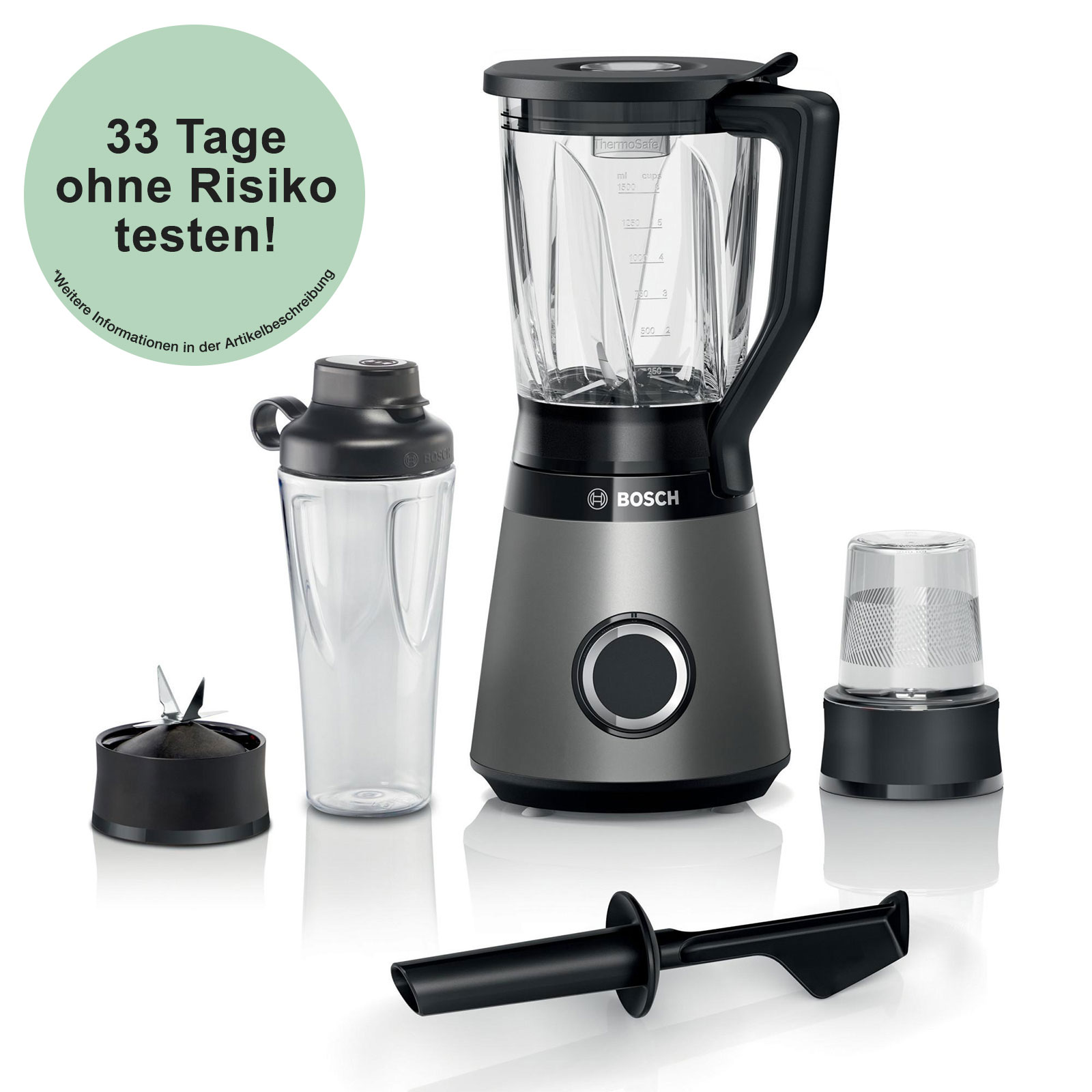 Bosch MMB6177S Standmixer, VitaPower Serie | 4, 1200 W, Silber Bosch MMB6177S Standmixer, VitaPower Serie | 4, 1200 W, Silber