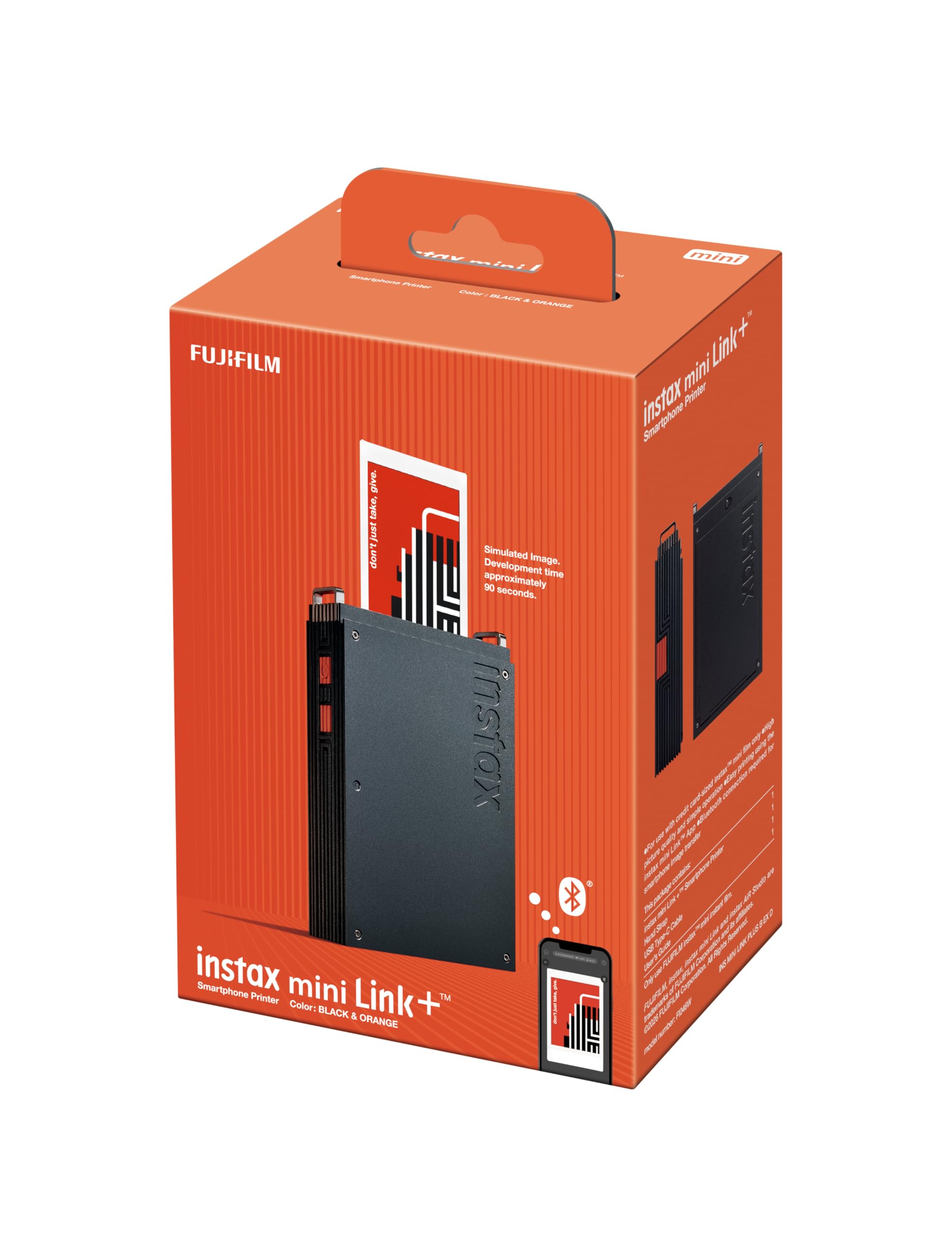 FUJIFILM instax mini Link+™ Sofortbild-Printer, Schwarz-Orange