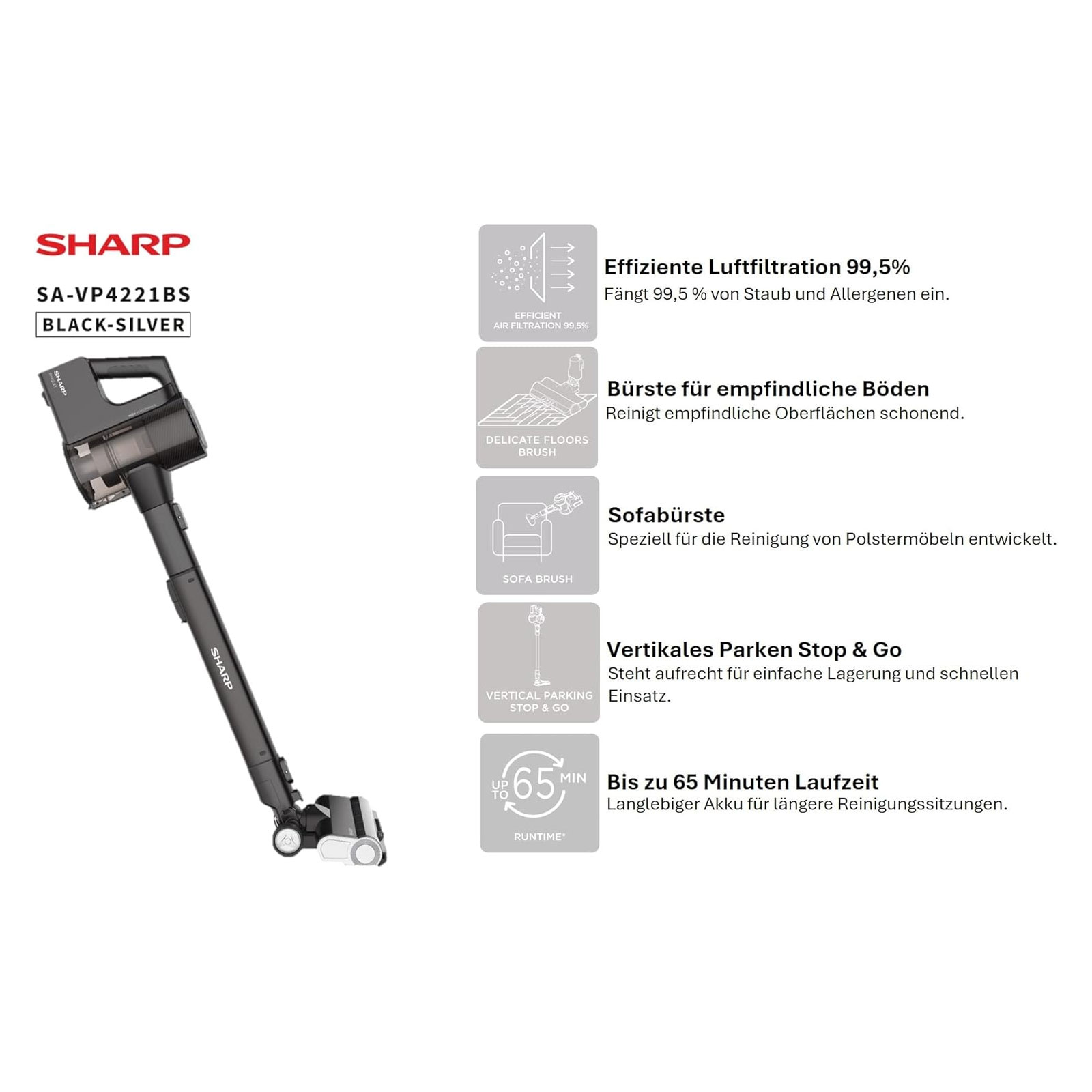 Sharp SA-VP4221BS Akku-Handstaubsauger Sharp SA-VP4221BS Akku-Handstaubsauger
