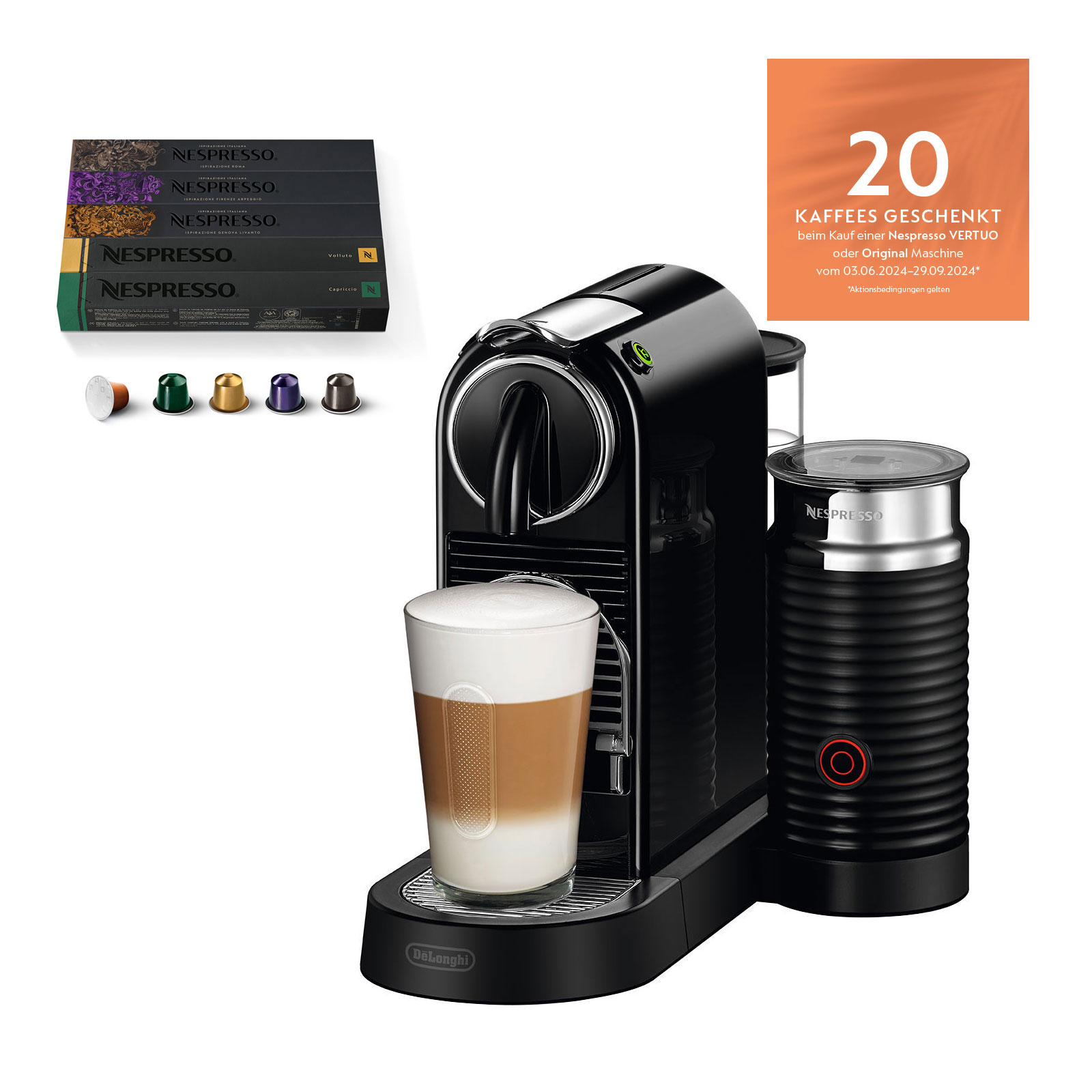 DeLonghi EN 267.BAE Citiz & Milk + NESPRESSO ORIGINAL Mixed 50er Set