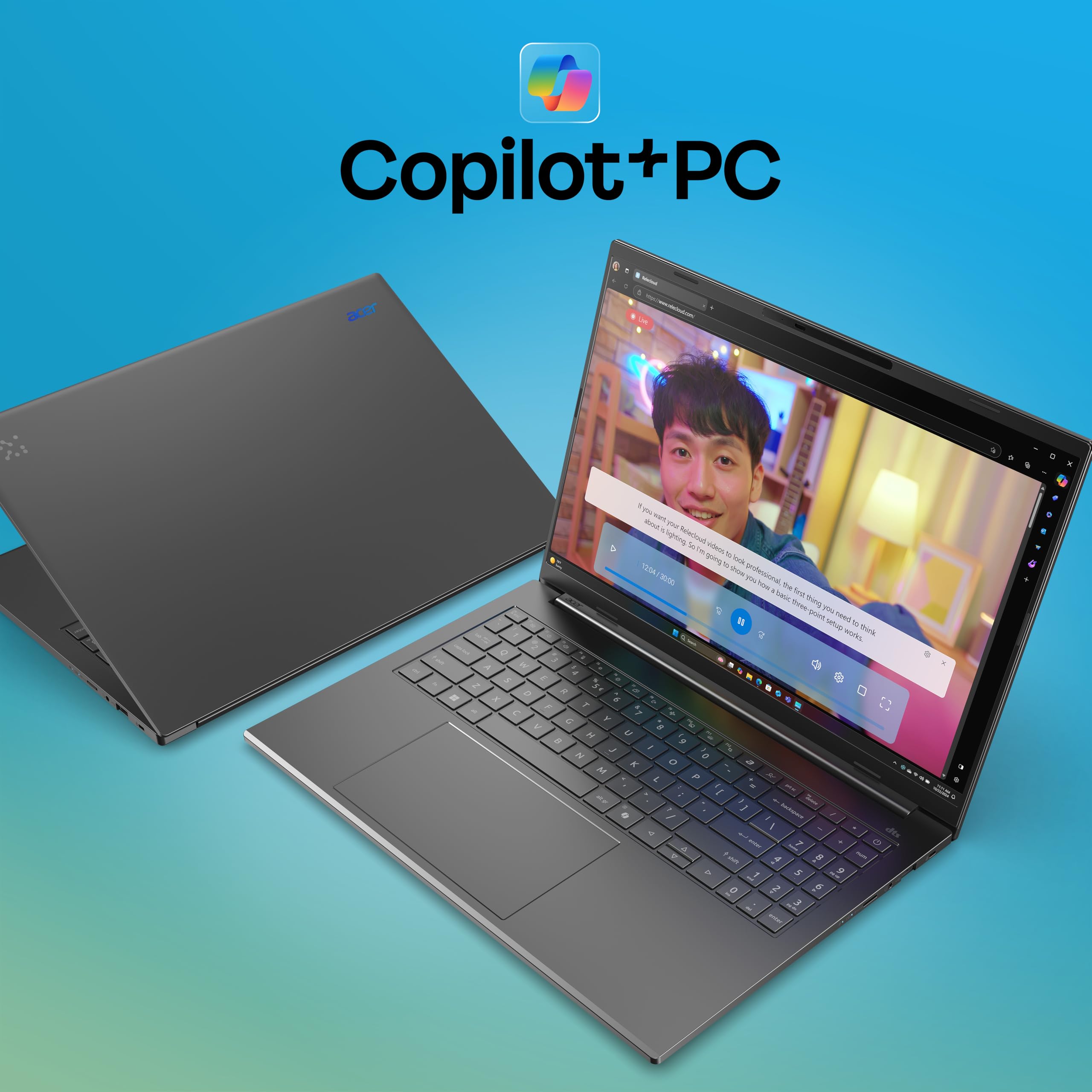 Acer Aspire 16 AI OLED (A16-52M-75LW) AI Laptop, Copilot+ PC, 16"