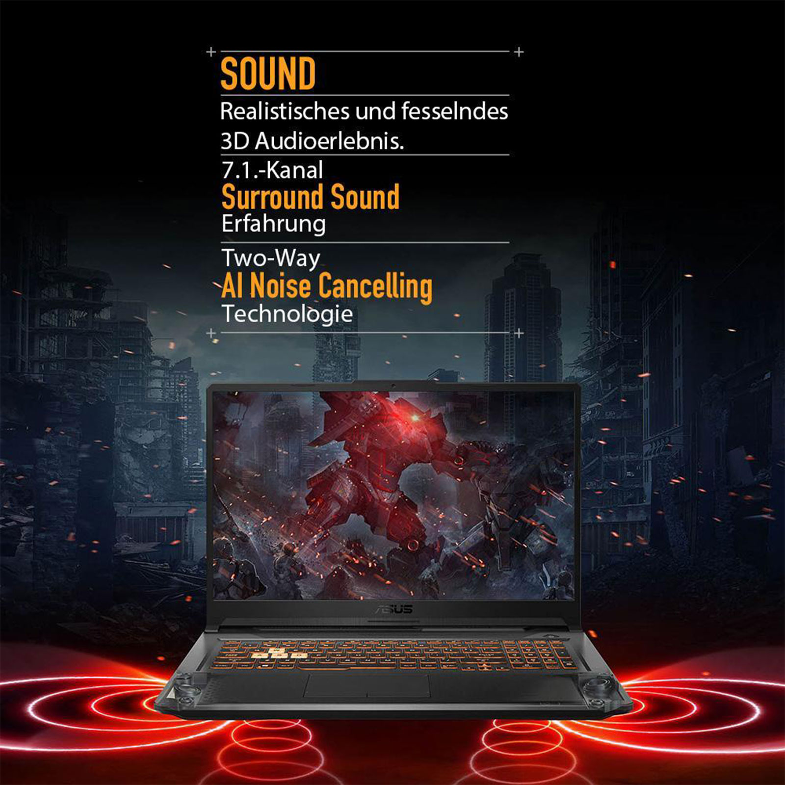 ASUS TUF Gaming A17 FA706NF-HX006W, 17,3 Zoll, Full HD, AMD Ryzen 5 7535HS, 16 GB, 512 GB M.2, RTX 2050
