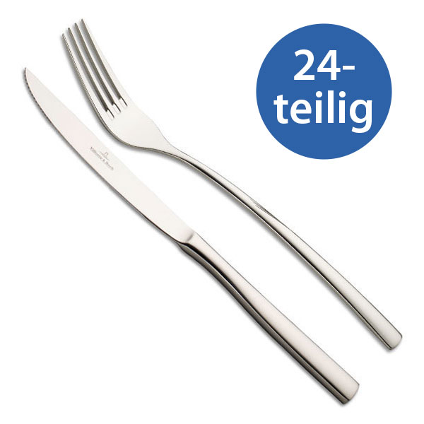 Villeroy & Boch Piemont Steakbesteck 24tlg. Edelstahl 18/10  Villeroy & Boch Piemont Steakbesteck 24tlg. Edelstahl 18/10