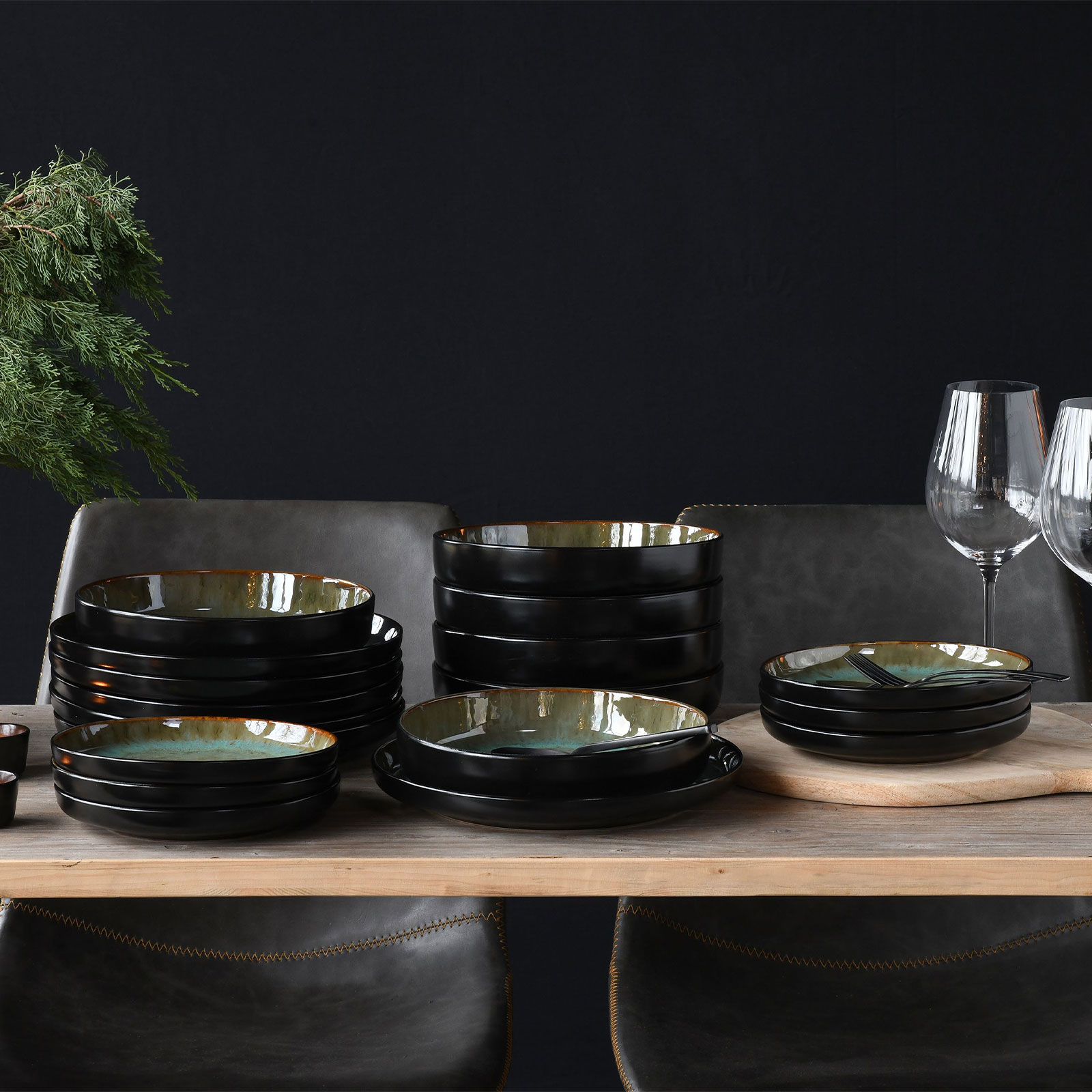 CreaTable Nordic Fjord 21557 Teller Set, 18-teilig