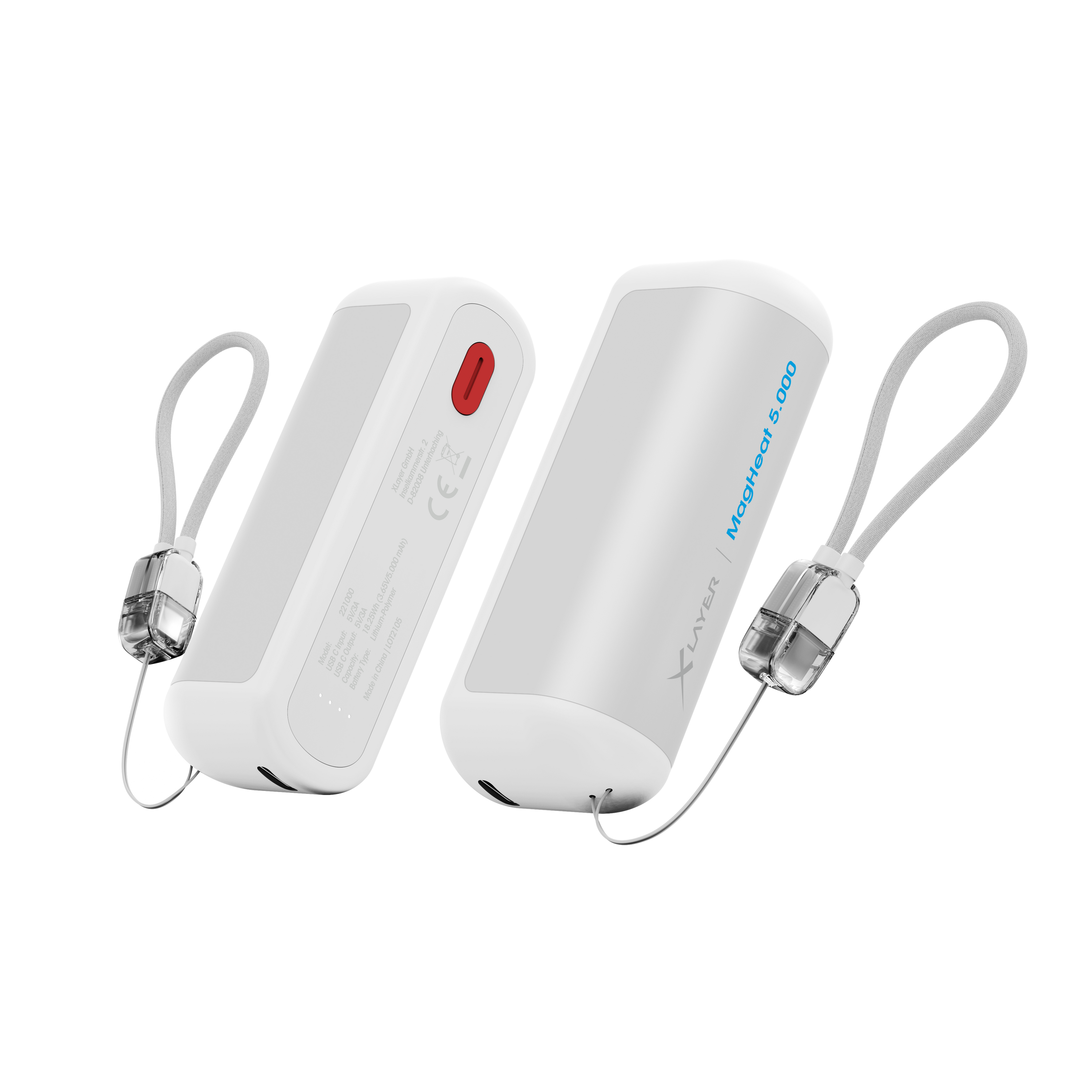 XLayer Powerbank Plus + Handwärmer Duo 2x 5000mAh, Weiß