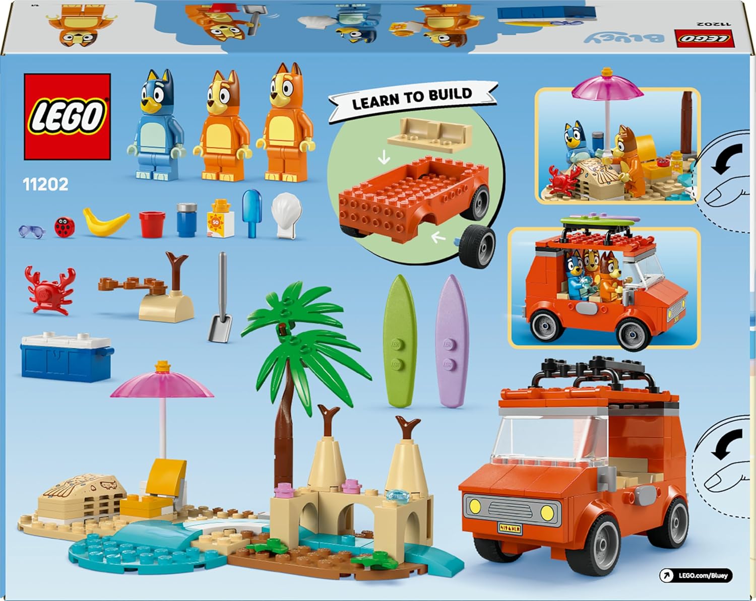 LEGO Bluey: Bluey's Beach & Family Car Trip Toy 11202