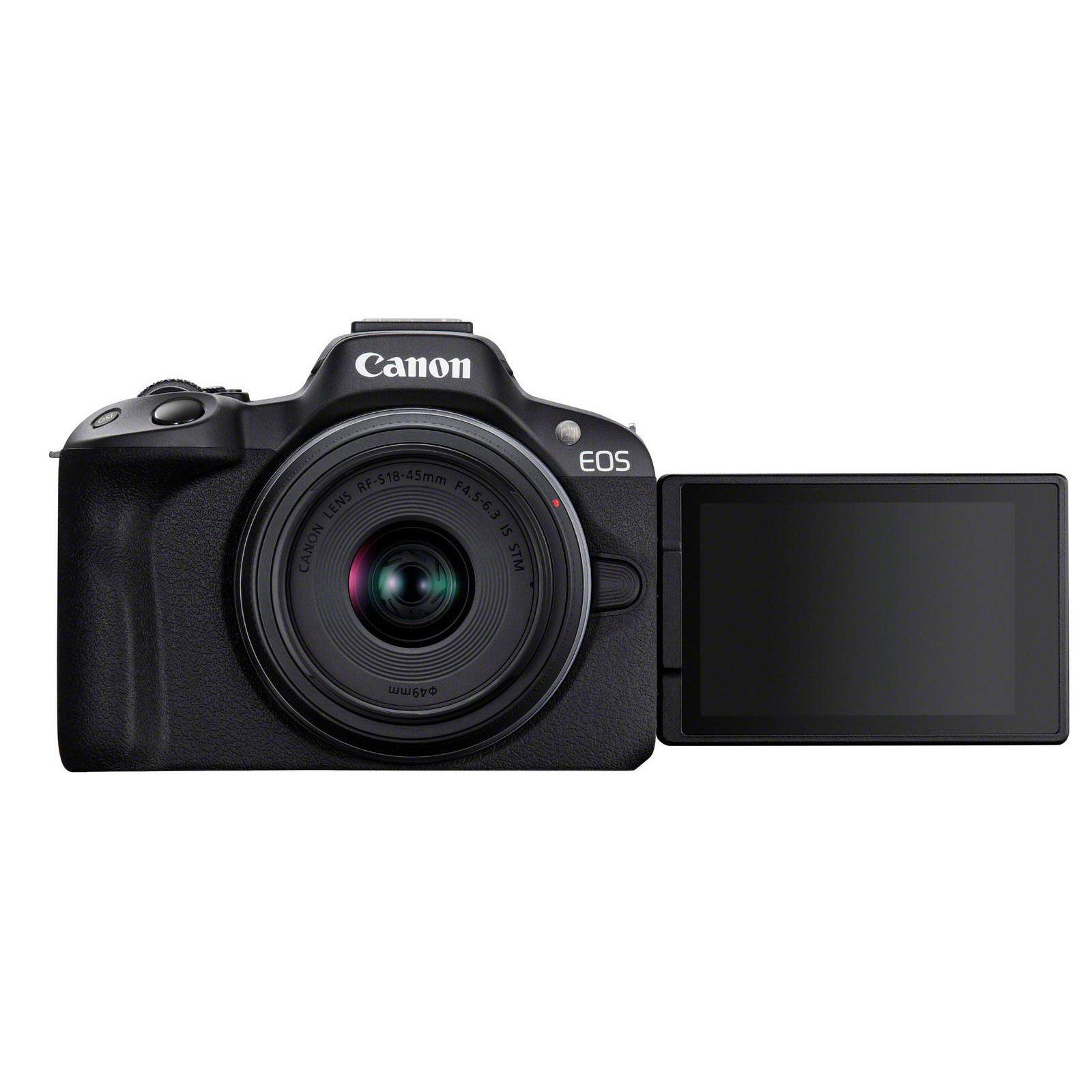 CANON EOS R50 Gehäuse schwarz + Objektiv RF-S 18-45mm F4.5-6.3 IS STM Kit (24,2MP, Creative Bracketing, Dual Pixel AF II, 4K UHD)