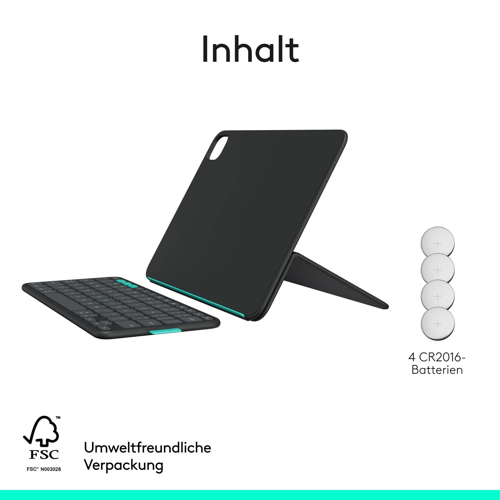 Logitech Folio Touch, graphite, für iPad Pro &; iPad Air 11 Zoll Tablet-Tastatur