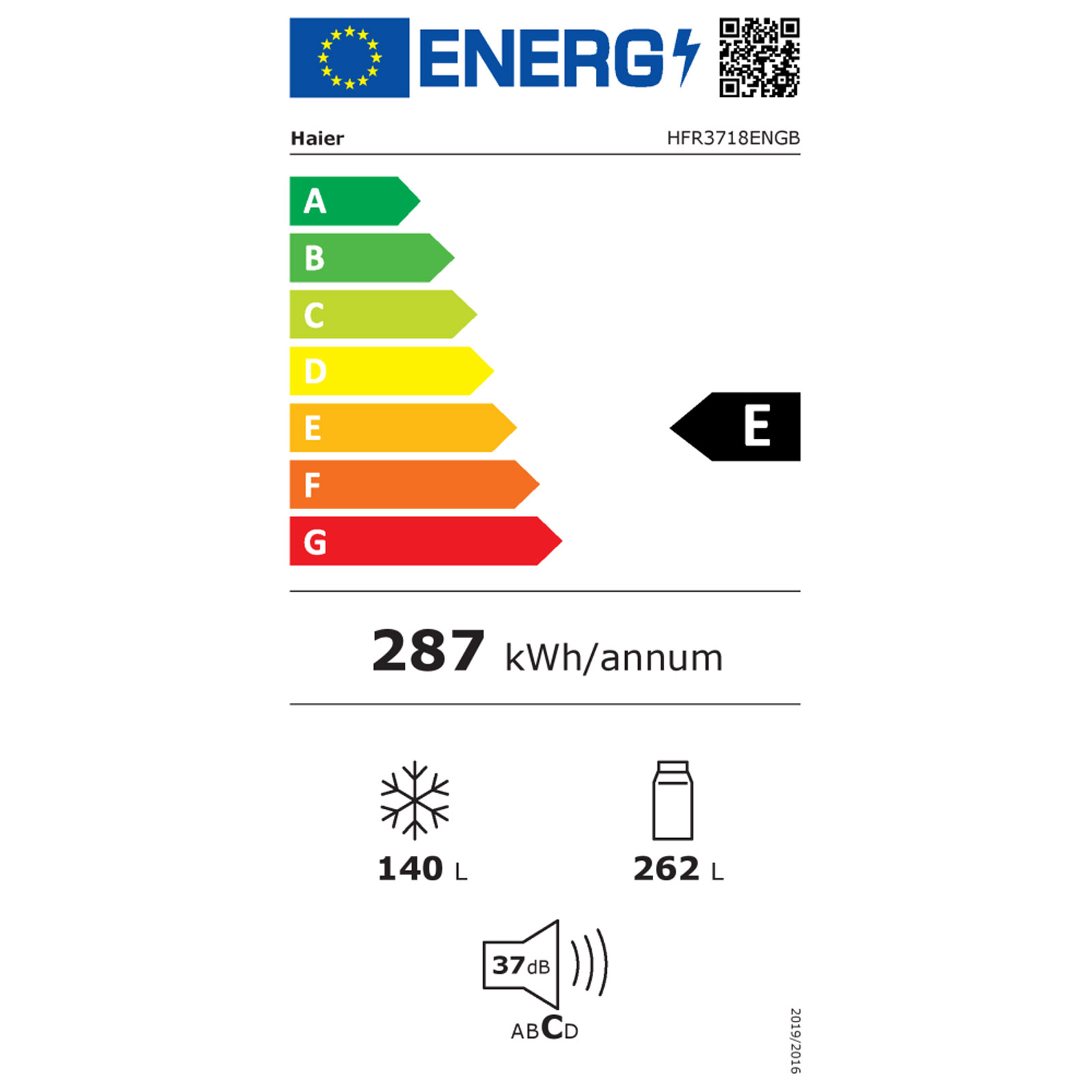 HAIER HFR3718ENGB Kühl-Gefrier-Kombination