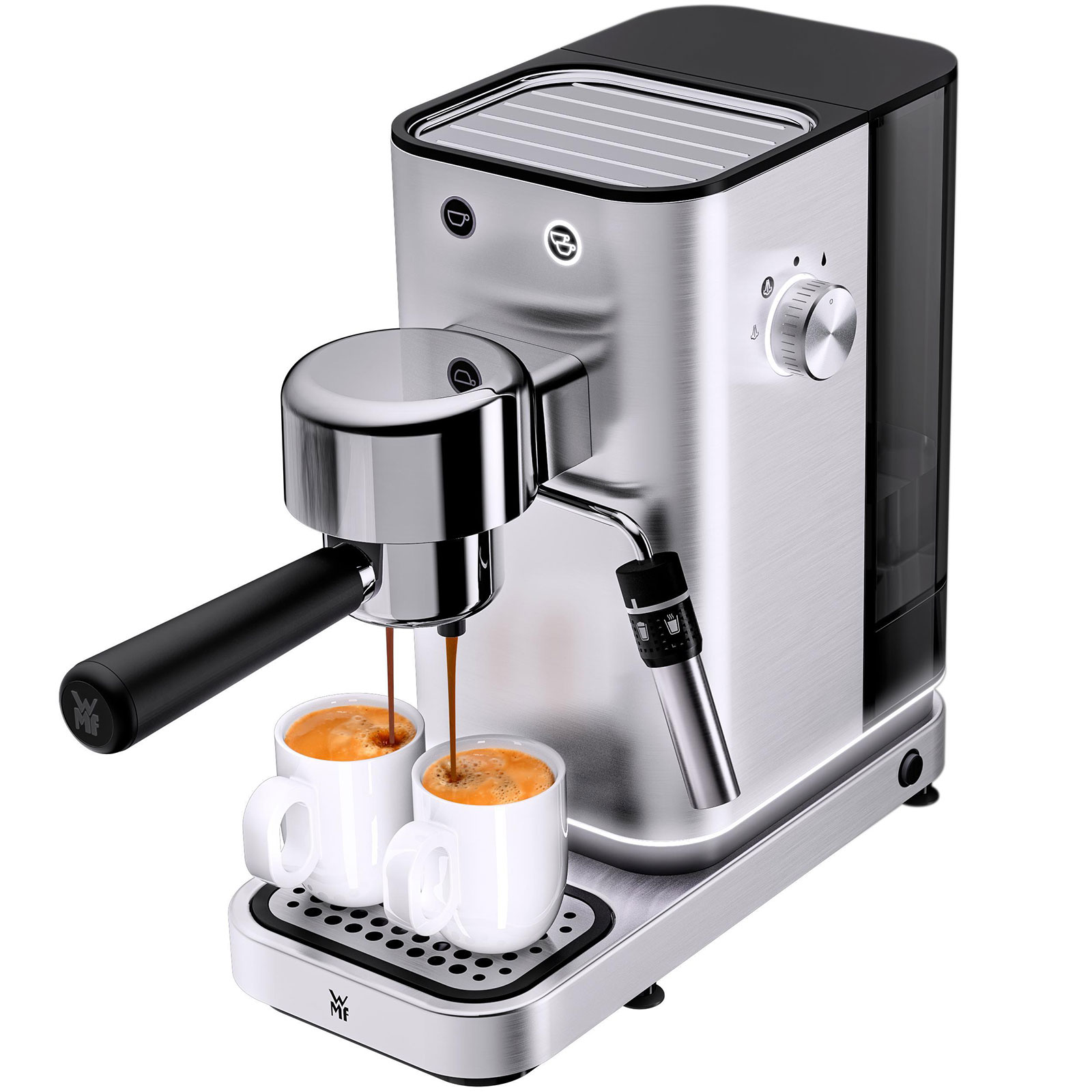 WMF Lumero Espresso Siebträger-Espressomaschine (15 bar, 1350 Watt, Thermoblock, Milchdüse, Edelstahl-Tamper, höhenverstellbare Tropfschale, abnehmbarer Wassertank)